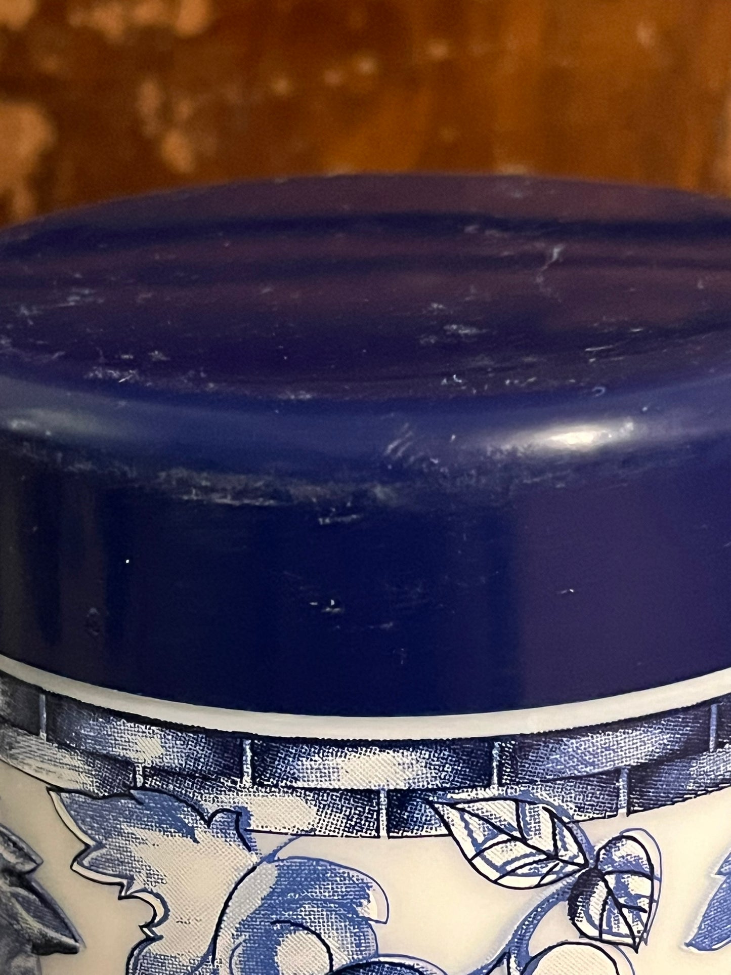 Set of Three Blue and White Decorative Canisters