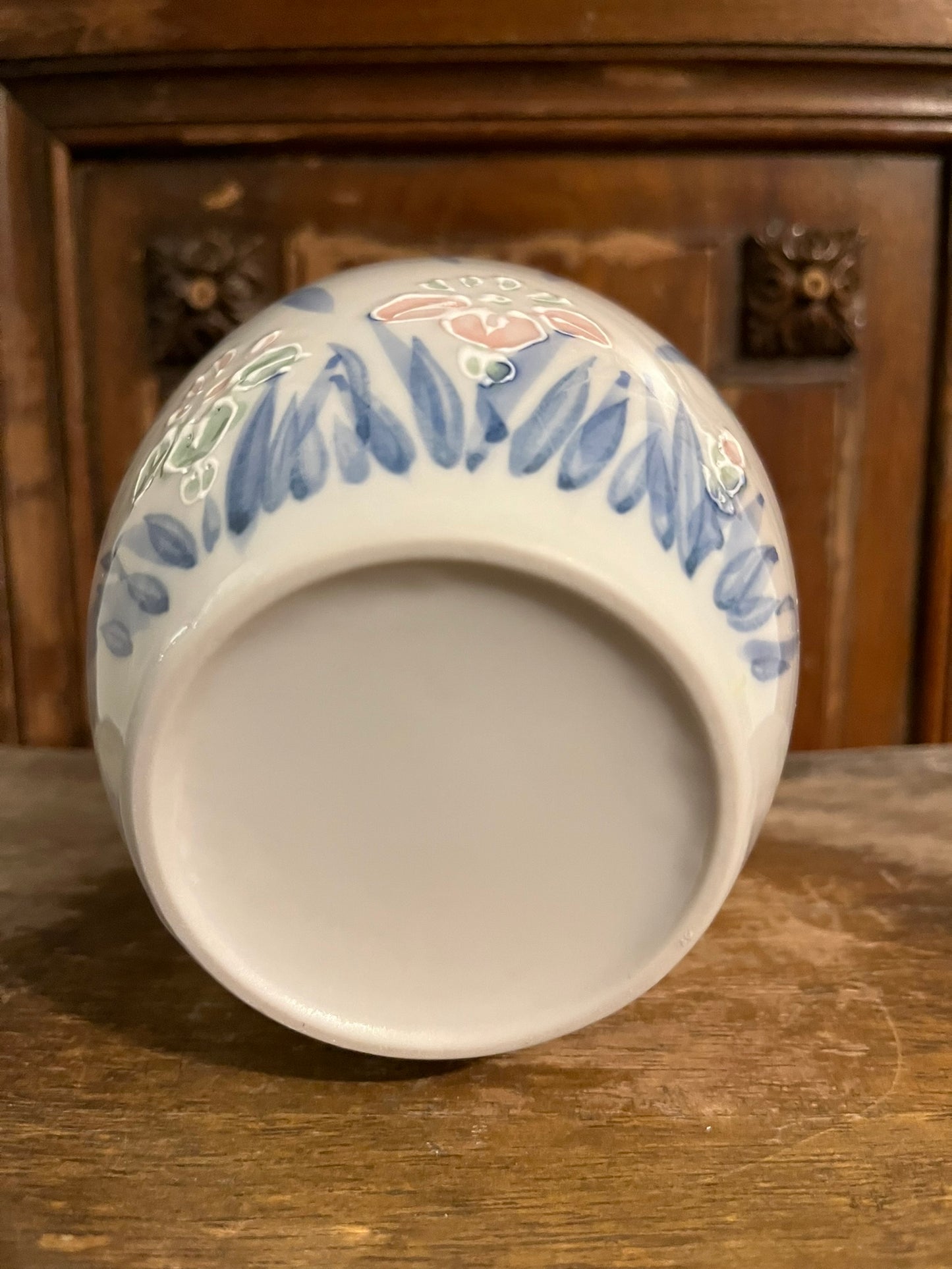 White & Blue & Pink Flower Vase