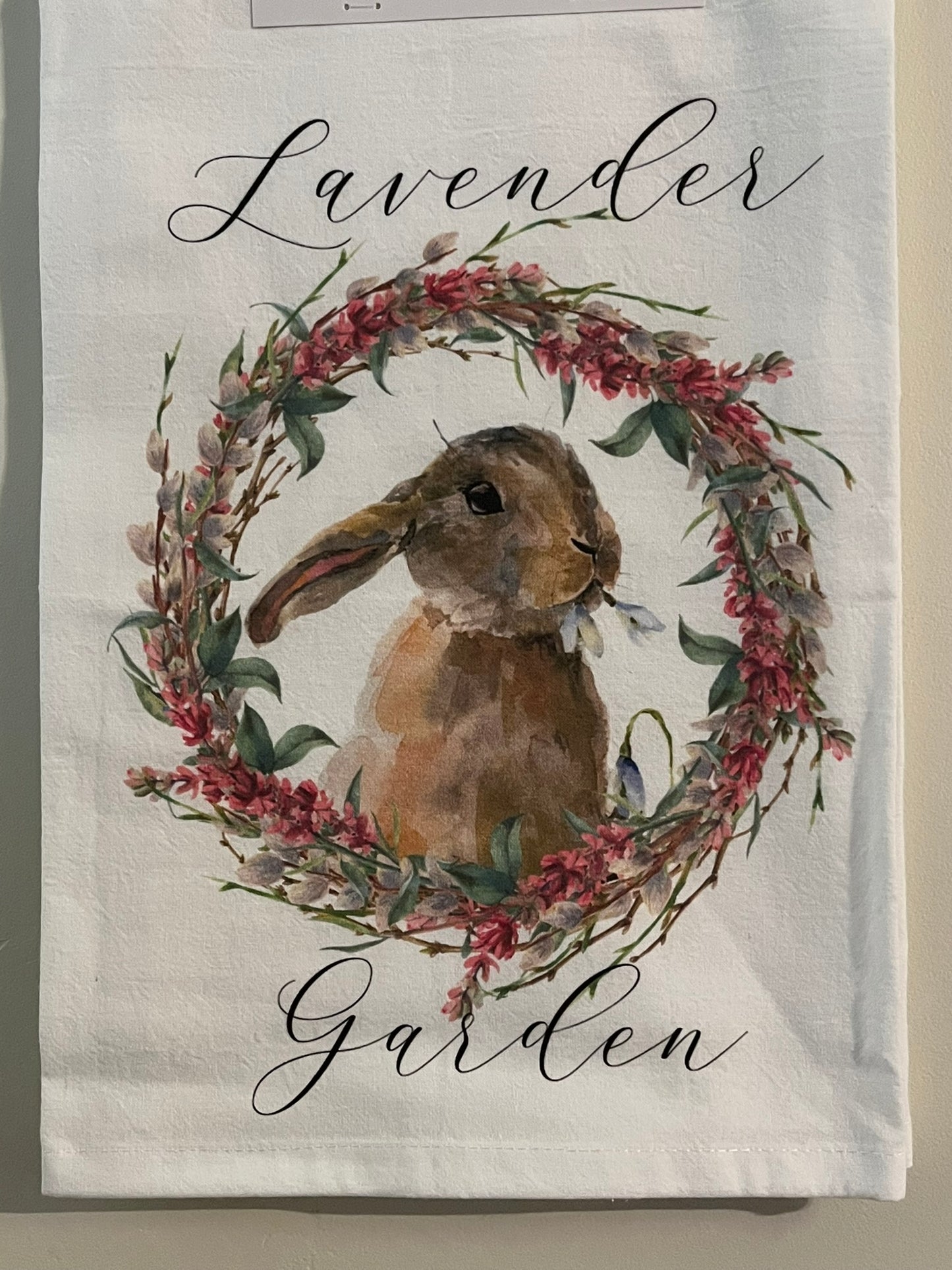 Lavender Garden Bunny Tea Towel-OUT OF STOCK