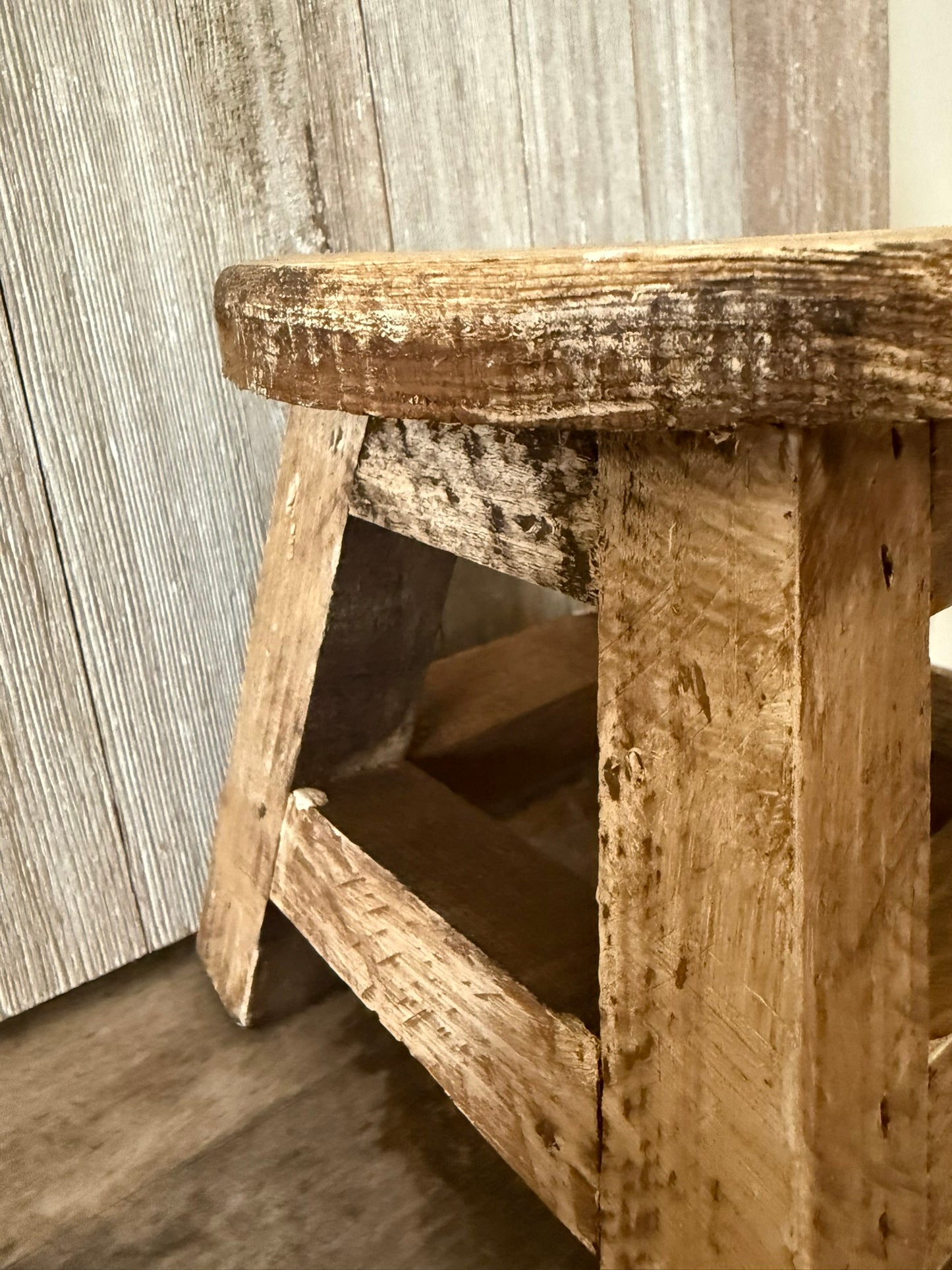 Rustic Wooden Mini Stool and Riser