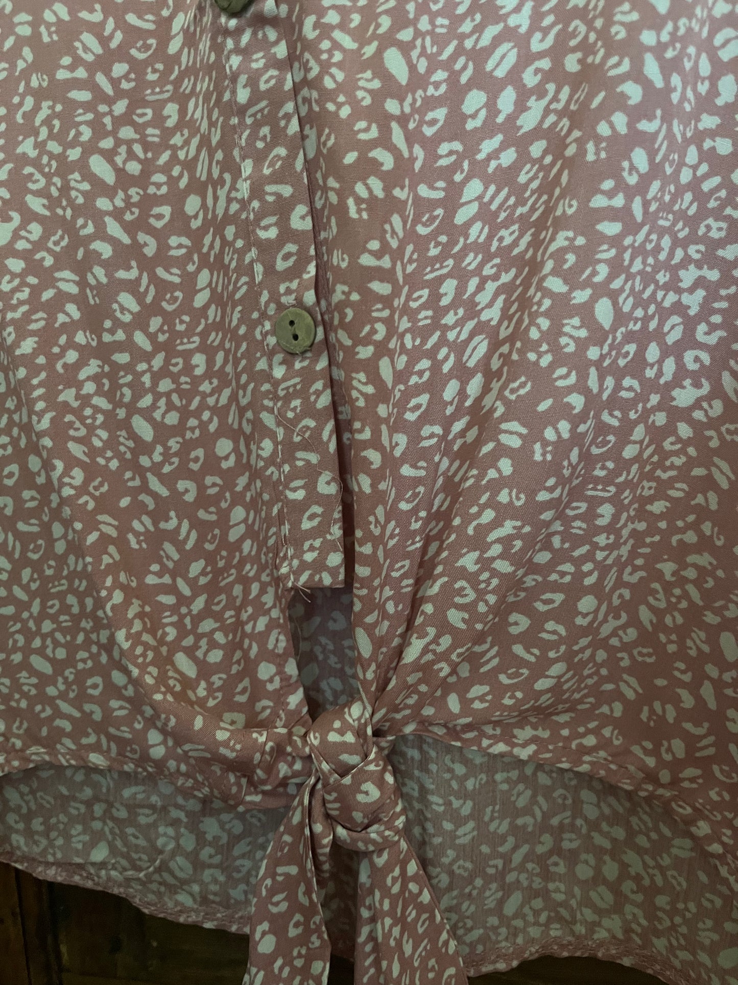 Leopard Print Tie Knot in the Front Shirt-SOLD OUT