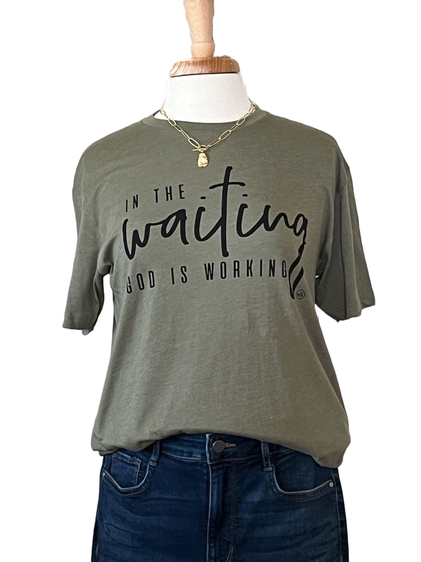 In the Waiting, God is Working Christian Graphic Tee-SOLD OUT