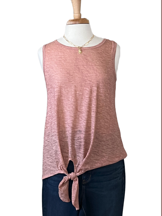 Front Tie Hem Sleeveless Top