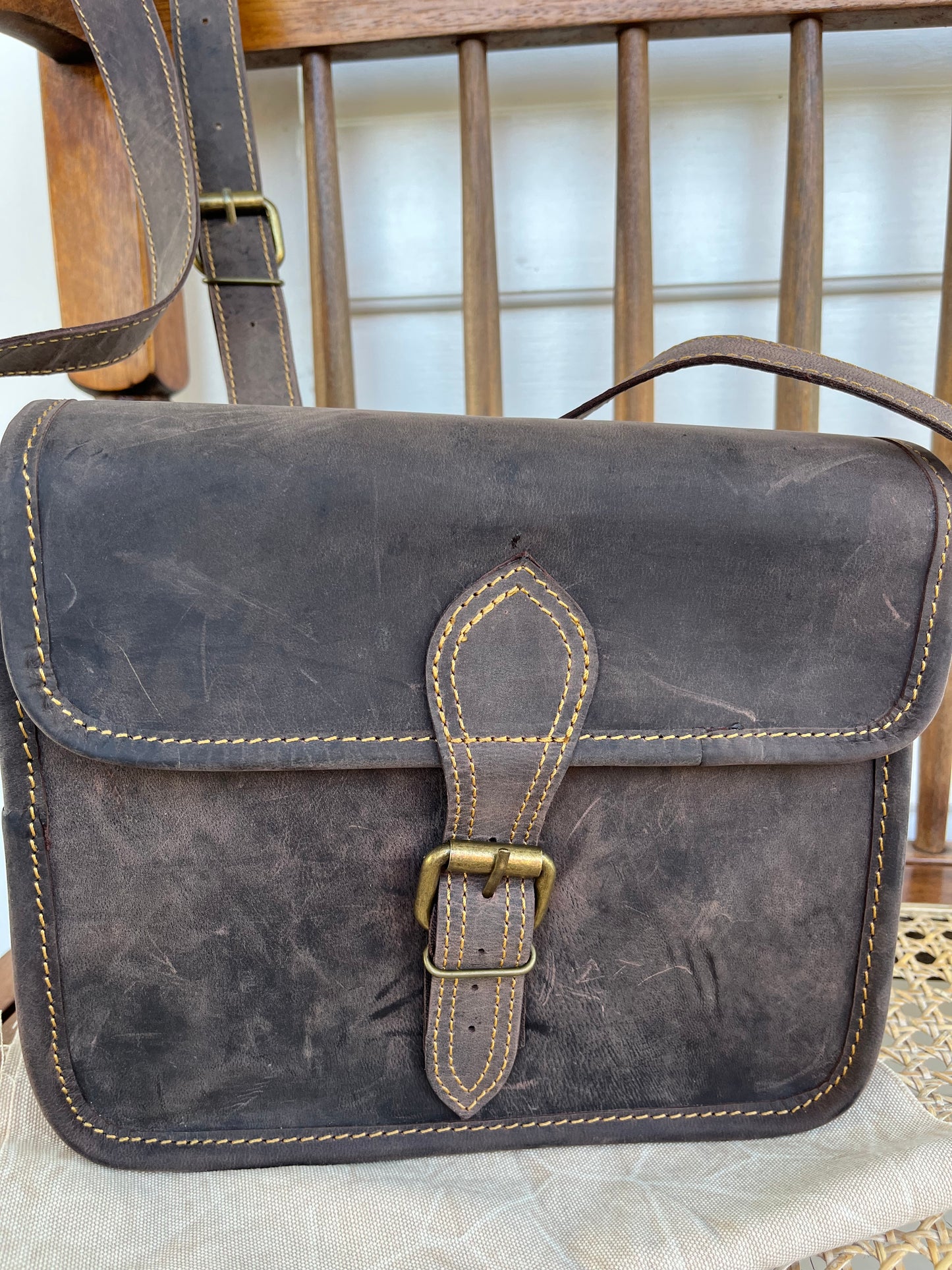 Cavalier Crossbody One Buckle Dark Brown Bag