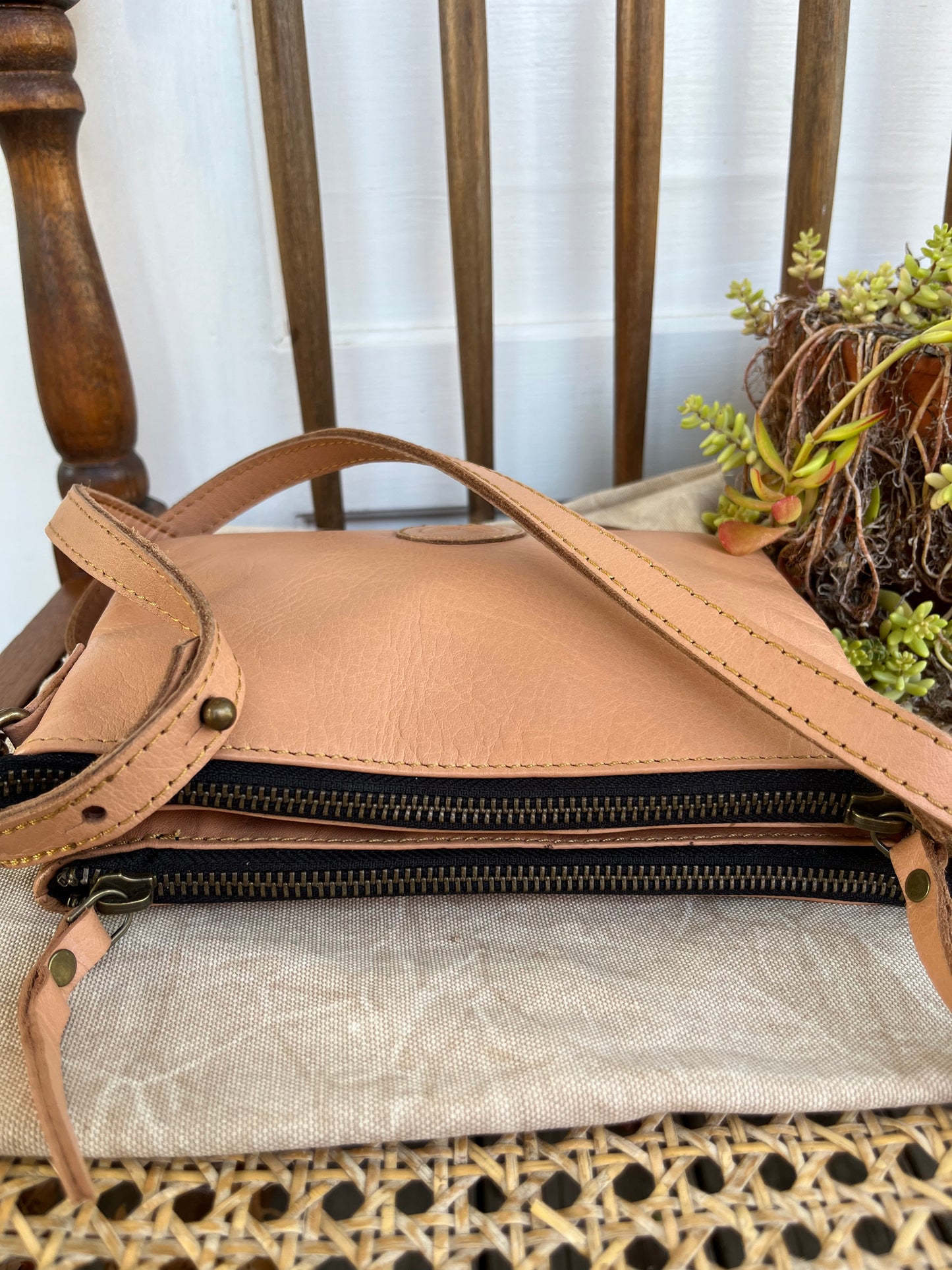 Natural Leather Crossbody Bag