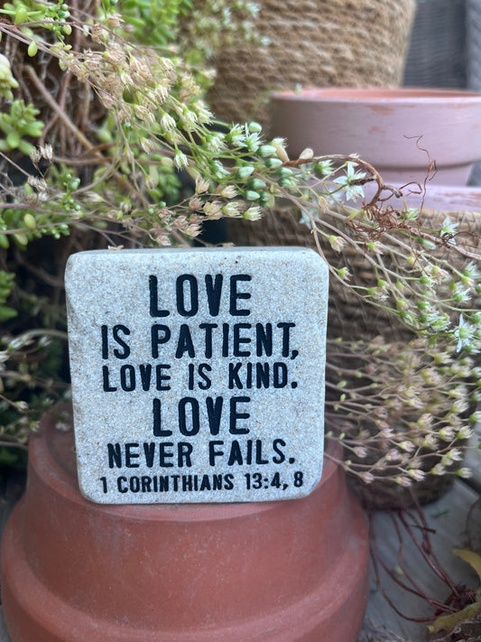 Decorative Stone With Scripture Love Is