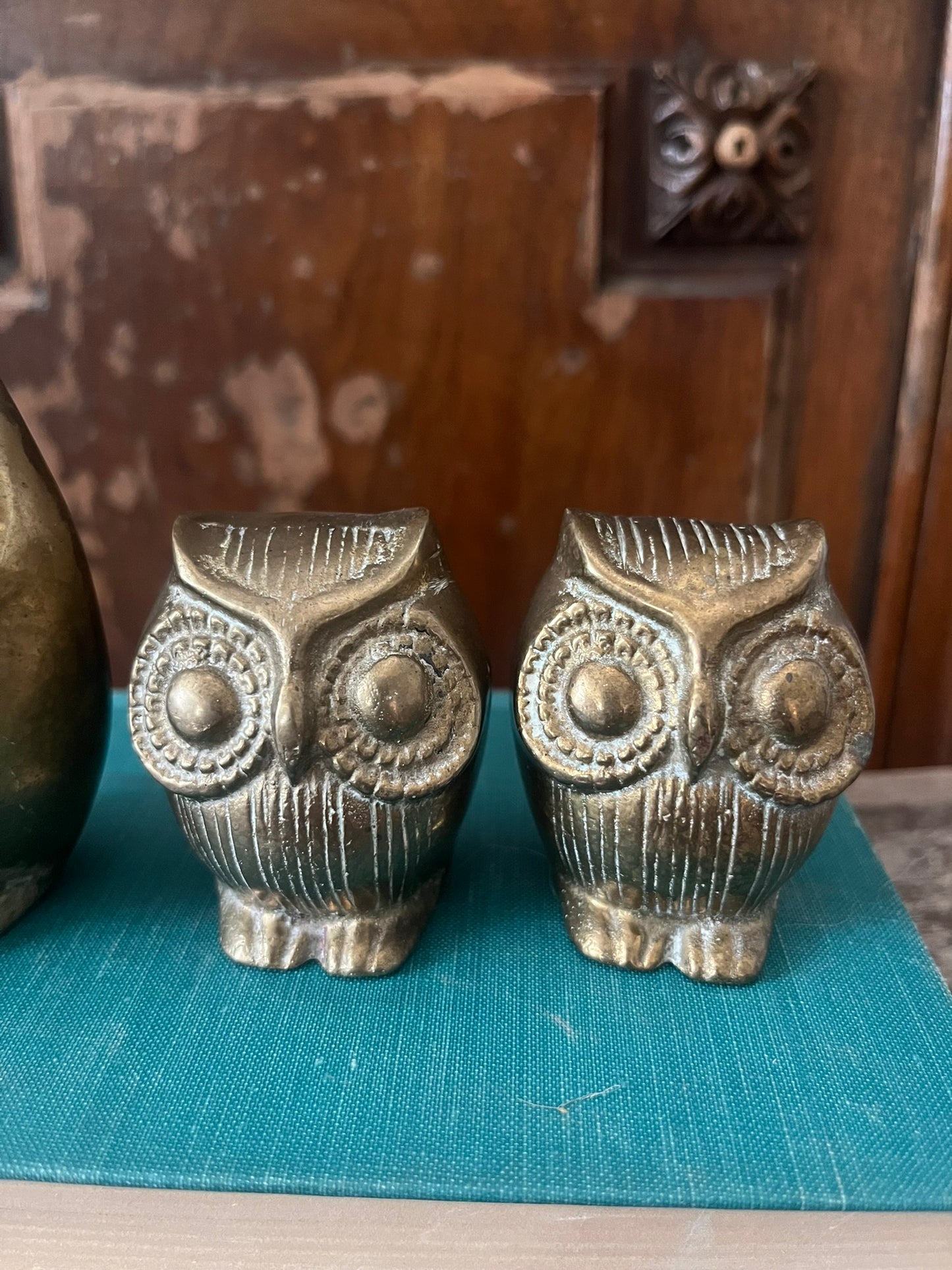 Set of 3 Brass Colored Owls