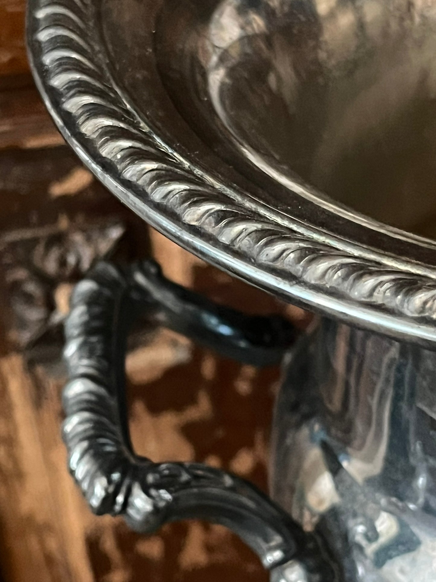 Decorative Silver Colored Vase/Urn with Handles