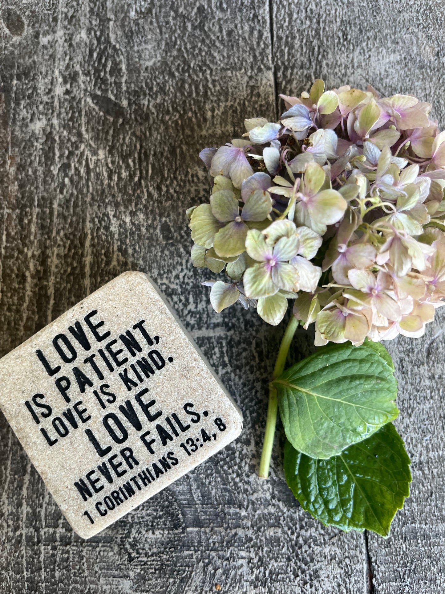 Decorative Stone With Scripture Love Is