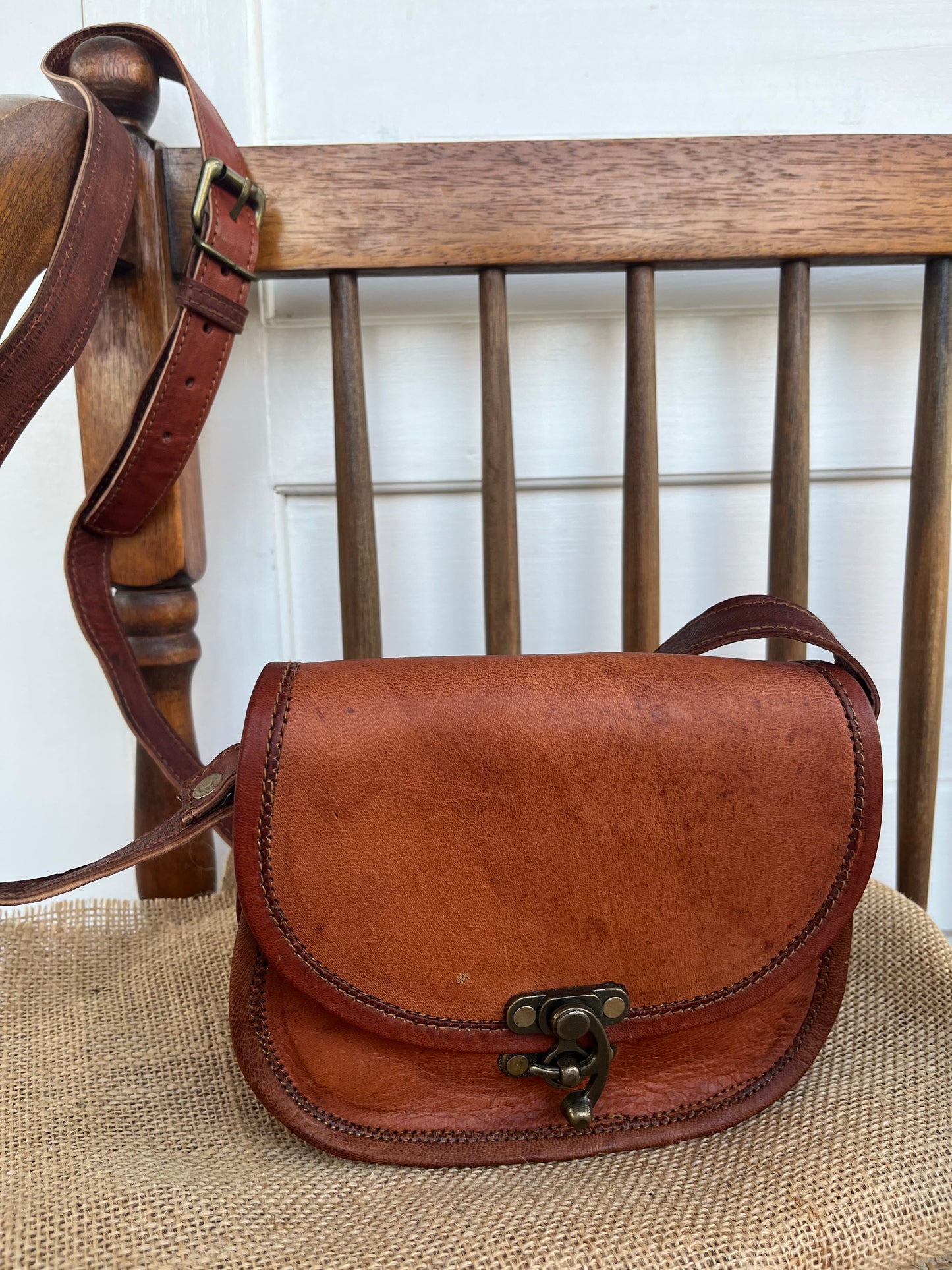 Cavalier Carmel Brown Satchel Crossbody Bag