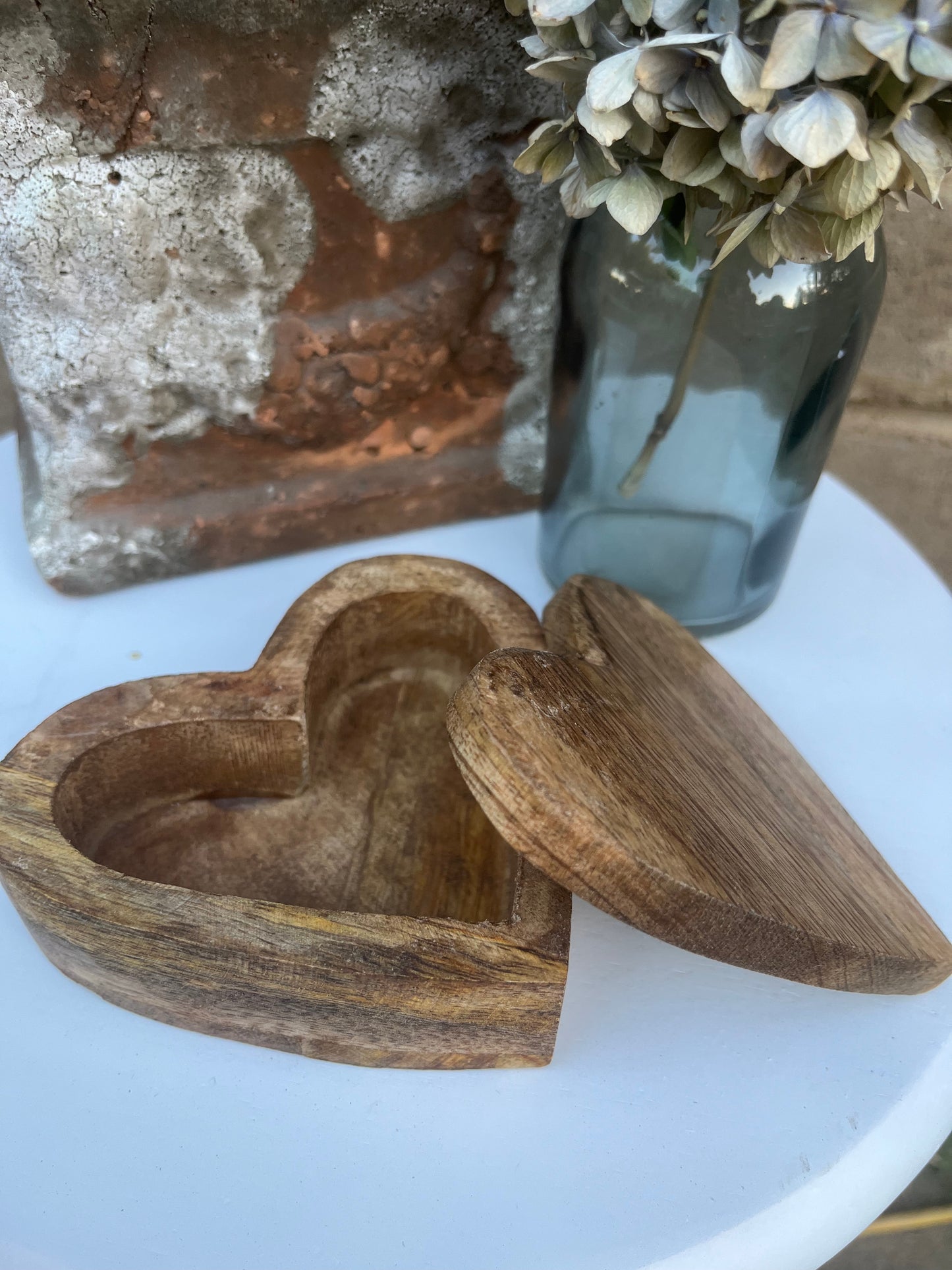 Small Heart Shaped Wooden Box