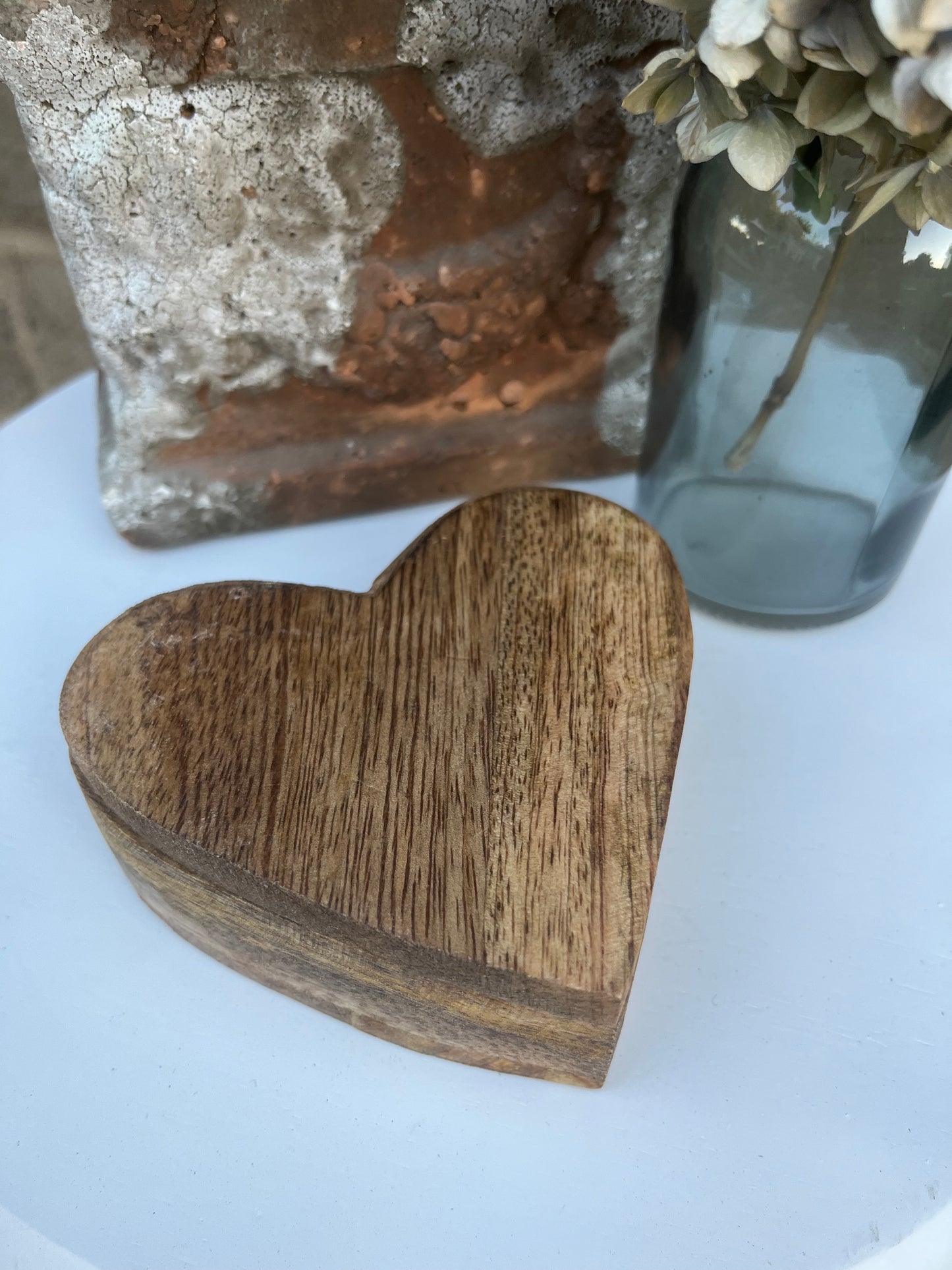 Small Heart Shaped Wooden Box