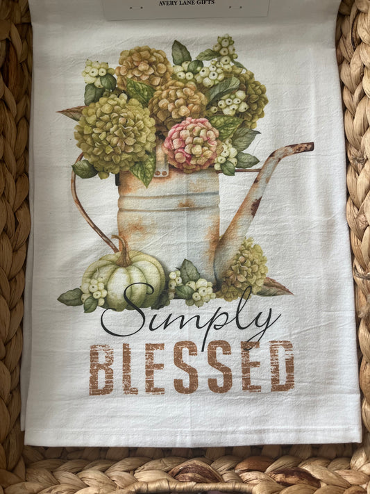 Fall Autumn Simply Blessed Tea Towel - Sold Out