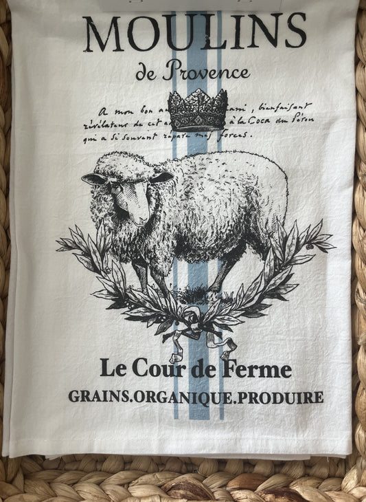 Vintage French Moulins Lamb Tea Towel