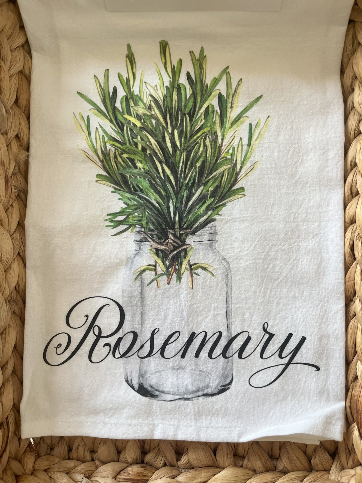 Farm Fresh Herbs Rosemary Flour Sack Tea Towel