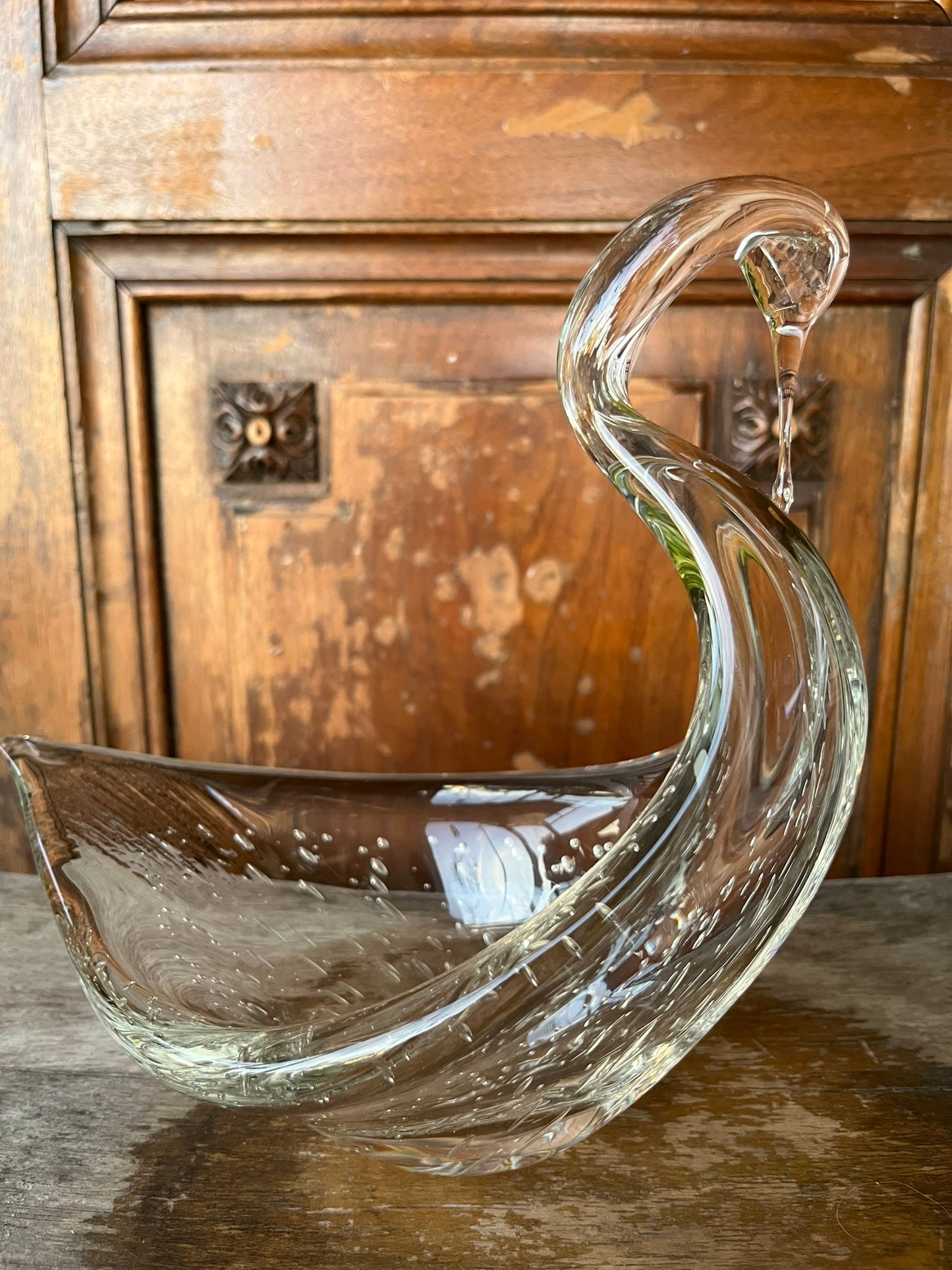 Lead Crystal Glass Swan Decor