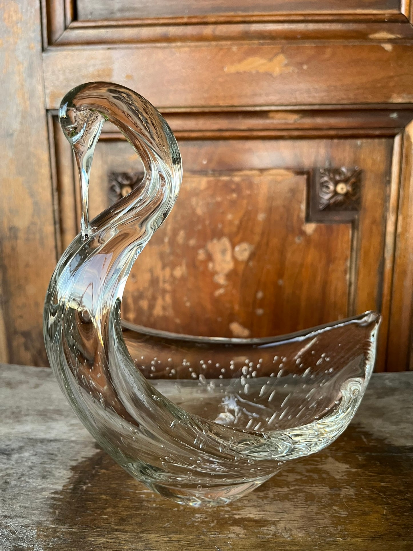 Lead Crystal Glass Swan Decor