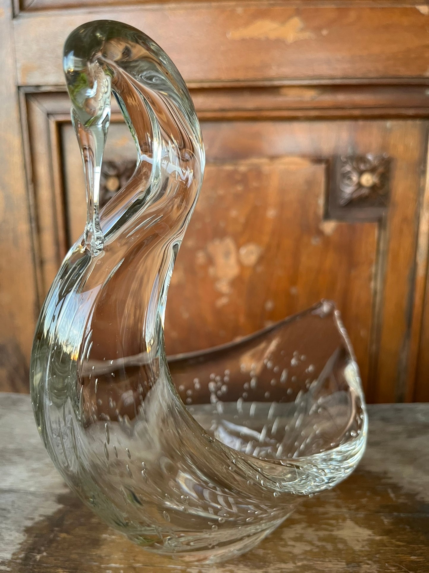 Lead Crystal Glass Swan Decor