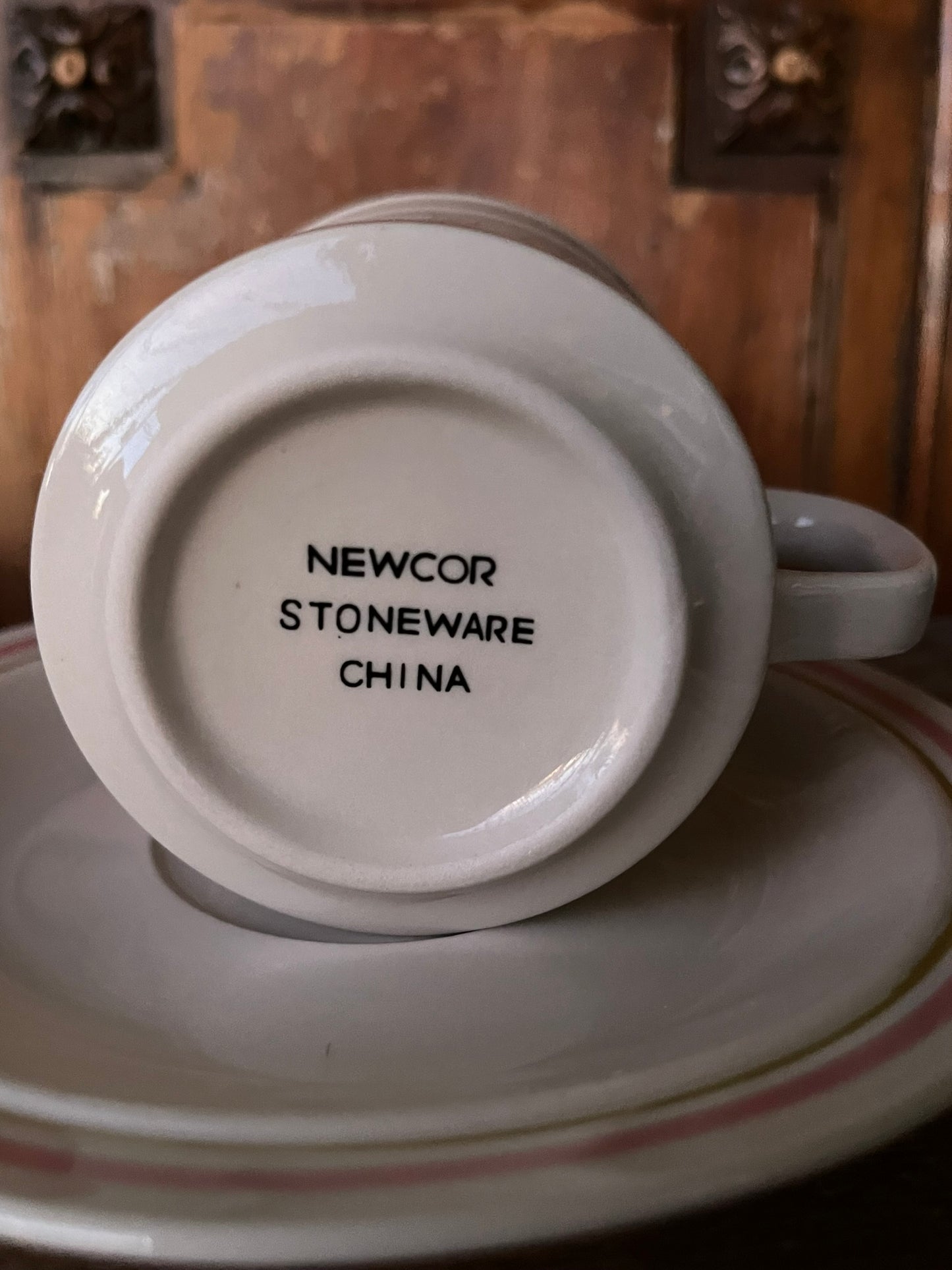 Newcor Stoneware Strawberry Patch (Set of Two) Cups and Saucers CottageCore Style