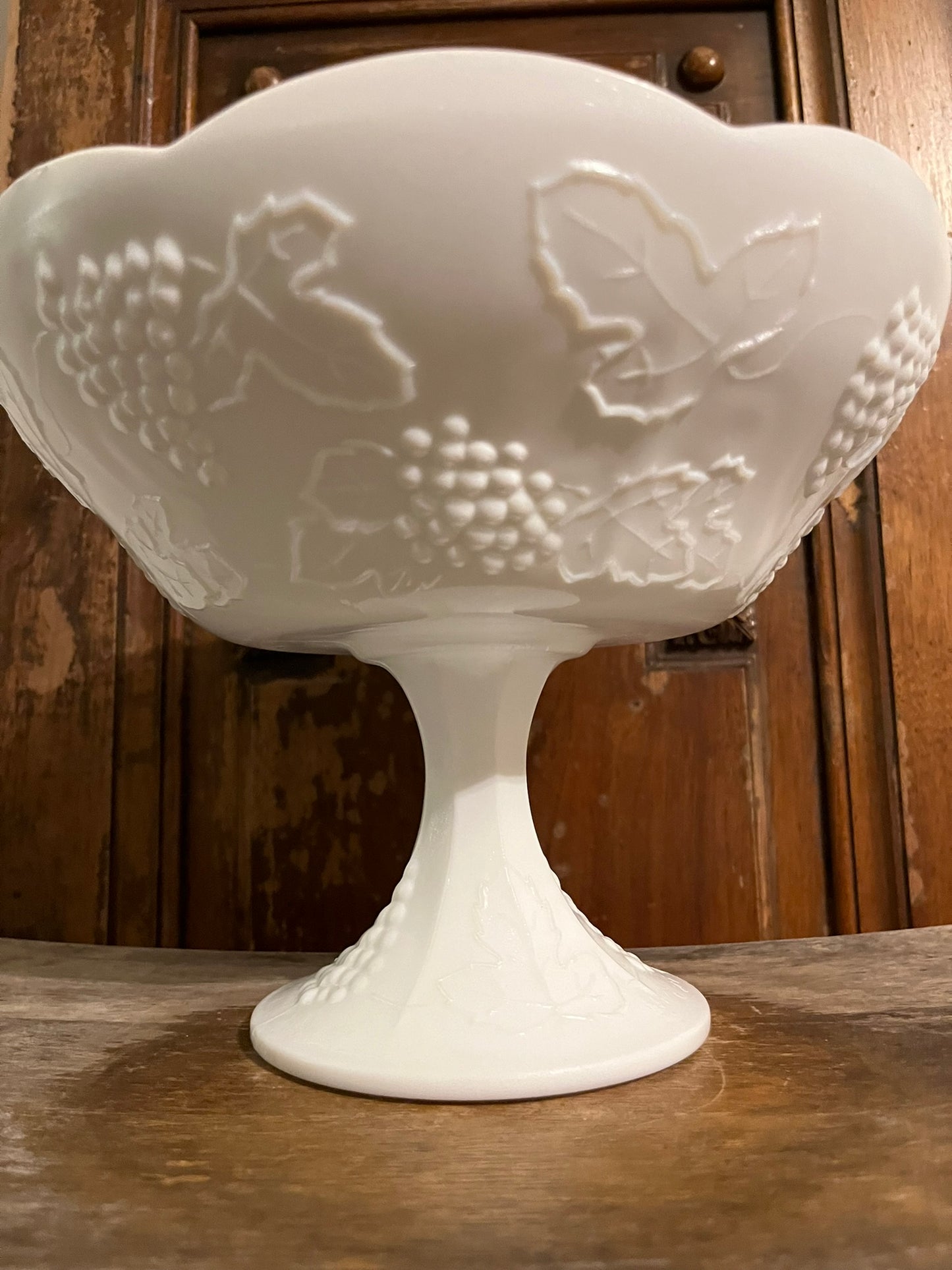 Vintage Milk Glass Pedastal Bowl