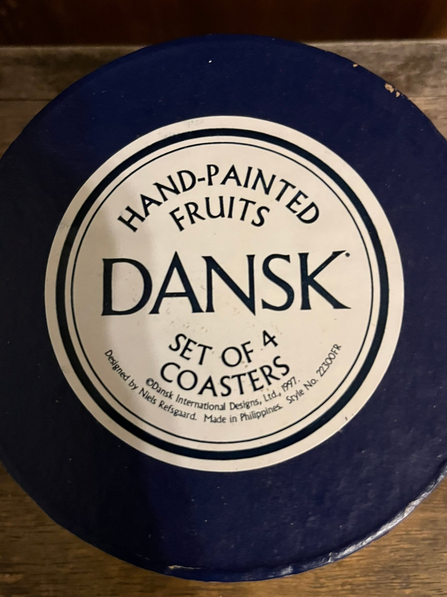 Coasters Dansk Hand Painted Fruits CottageCore Style