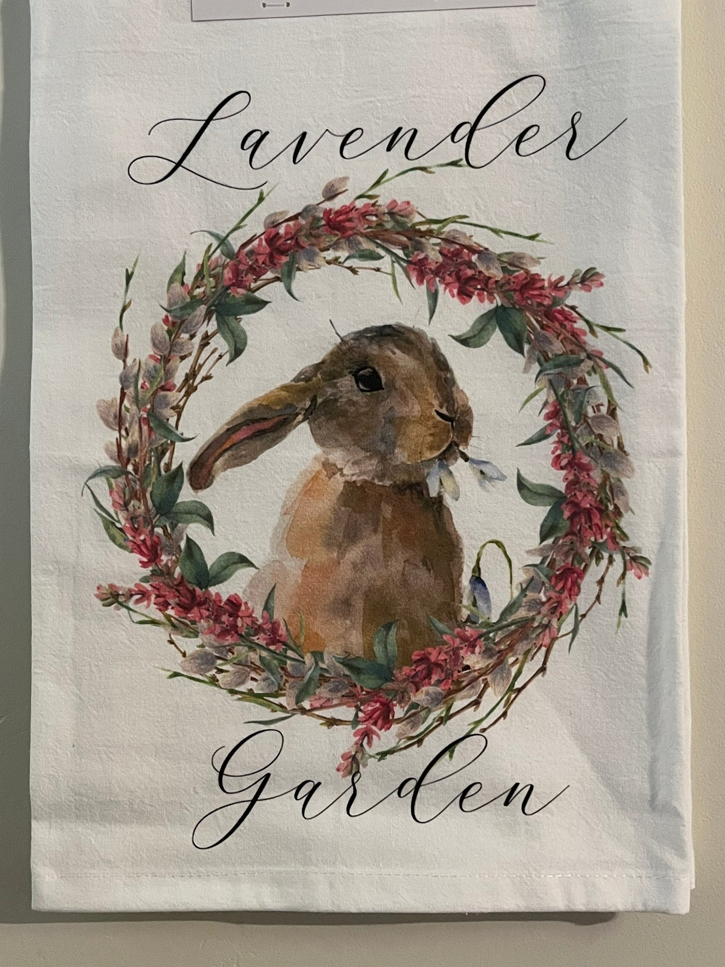 Lavender Garden Bunny Tea Towel