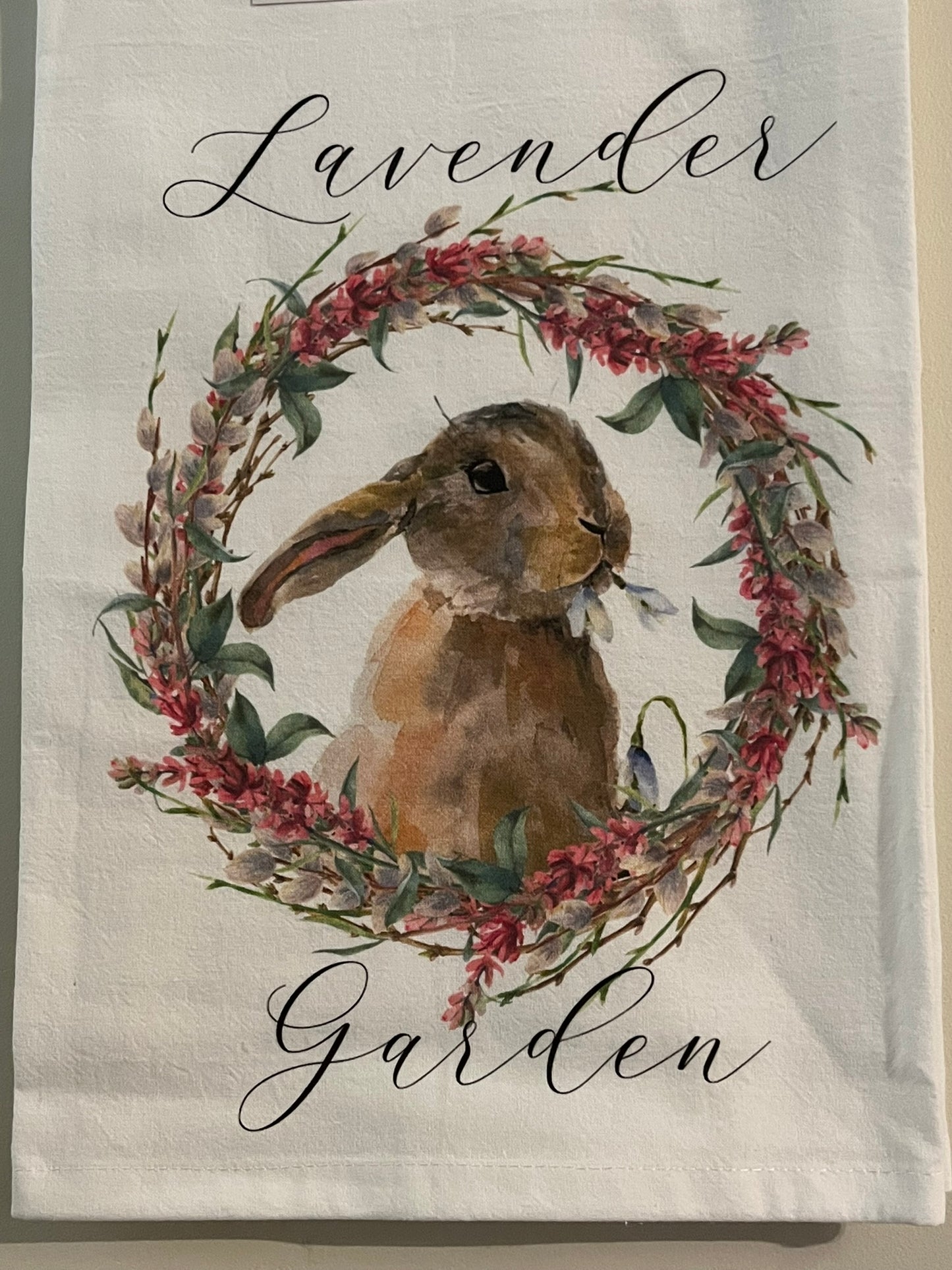 Lavender Garden Bunny Tea Towel