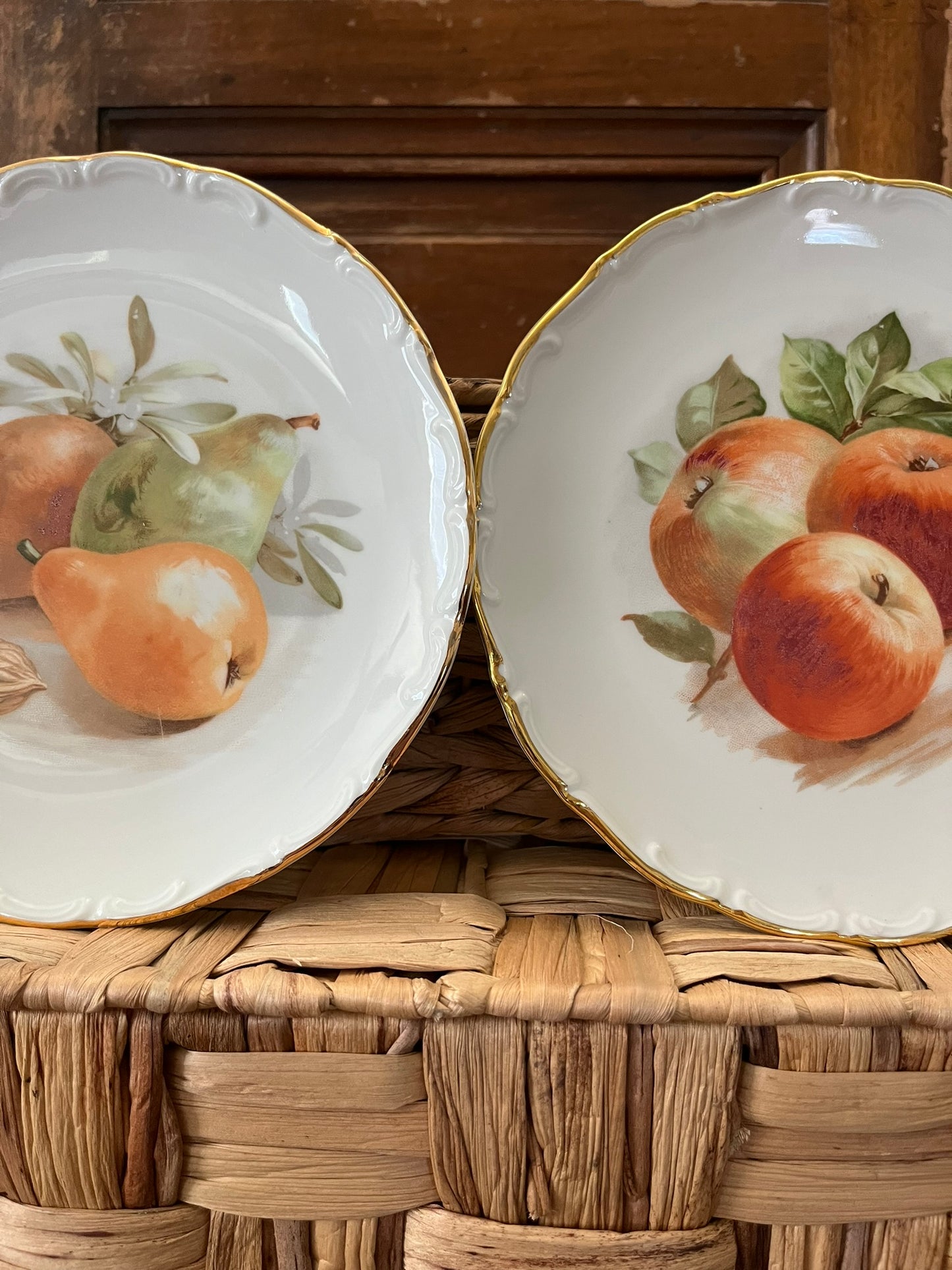 Set of Two Decorative Fruit Plates Schumann Arzberg Bavaria Germany Vintage and CottageCore Style