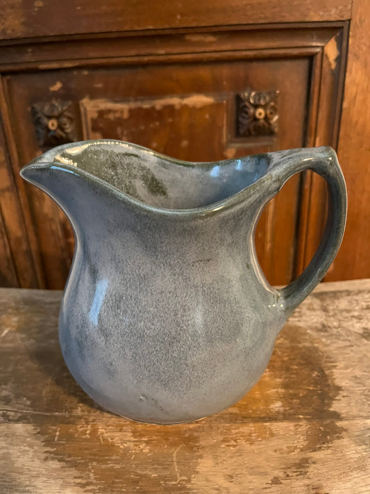 Small Decorative French Blue Pitcher Vase CottageCore Style