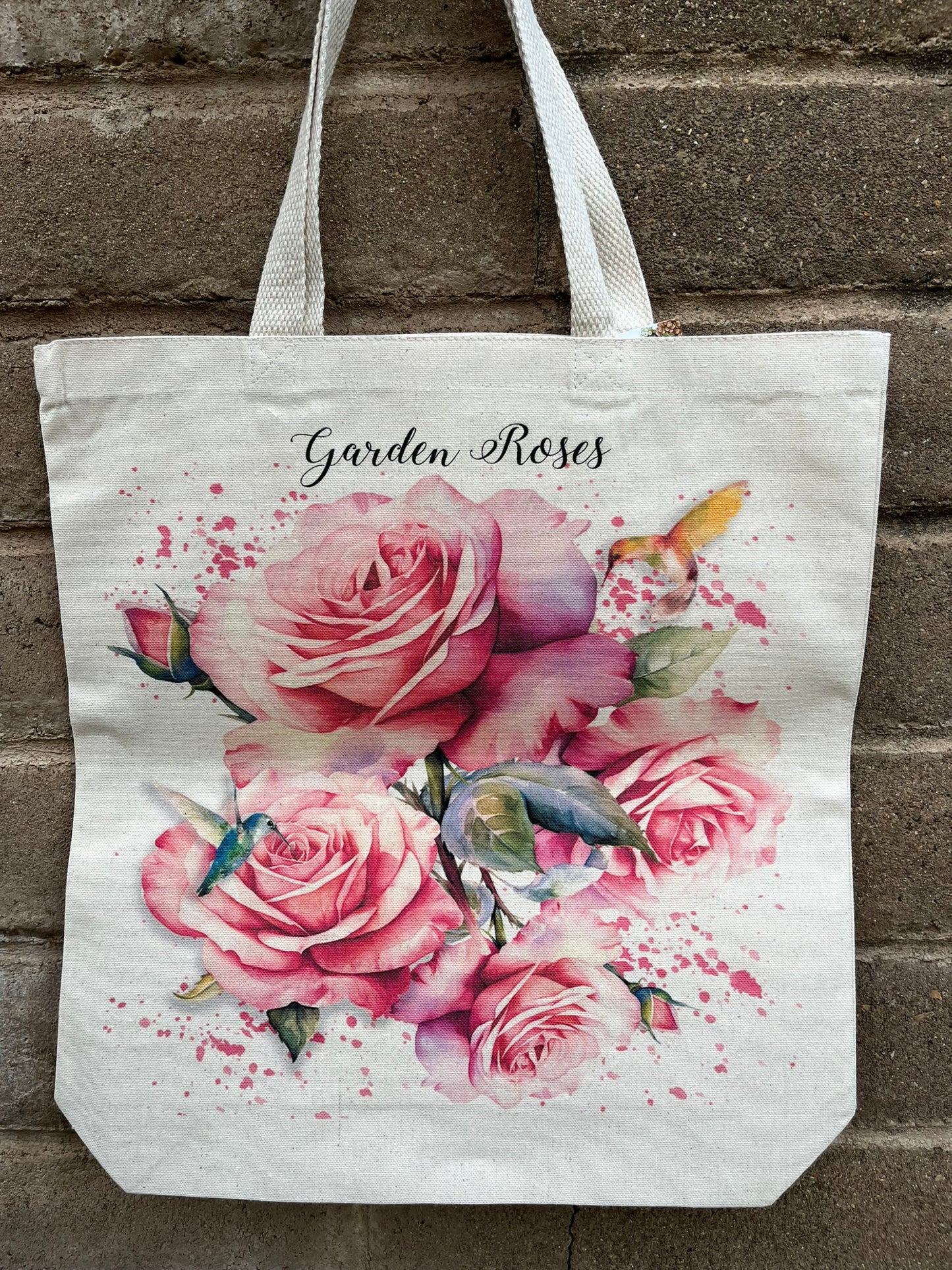 Spring Garden Roses Canvas Tote Bag