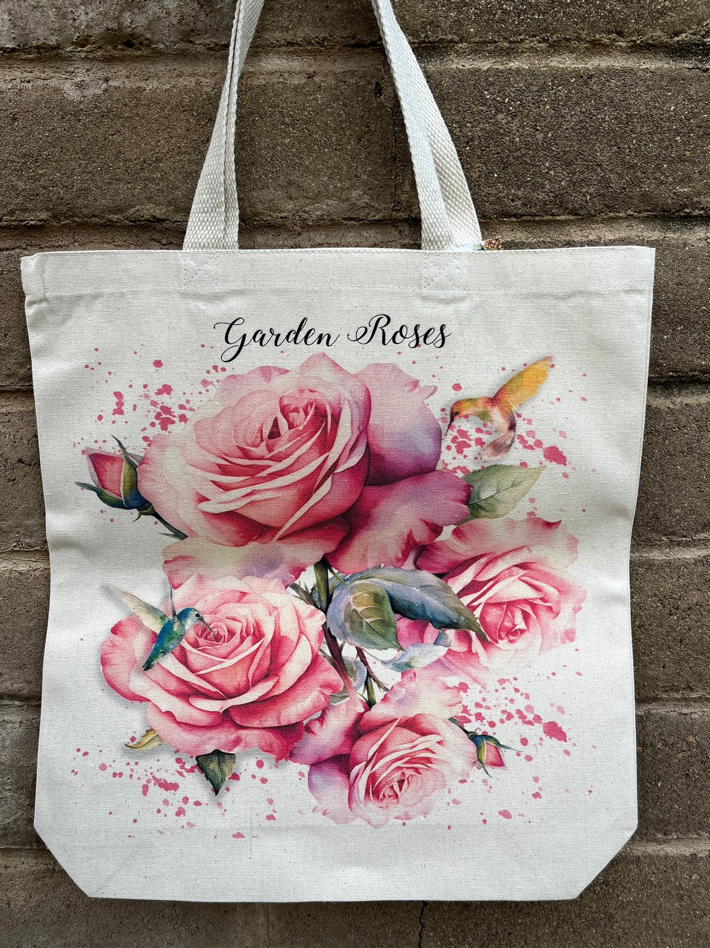 Spring Garden Roses Canvas Tote Bag