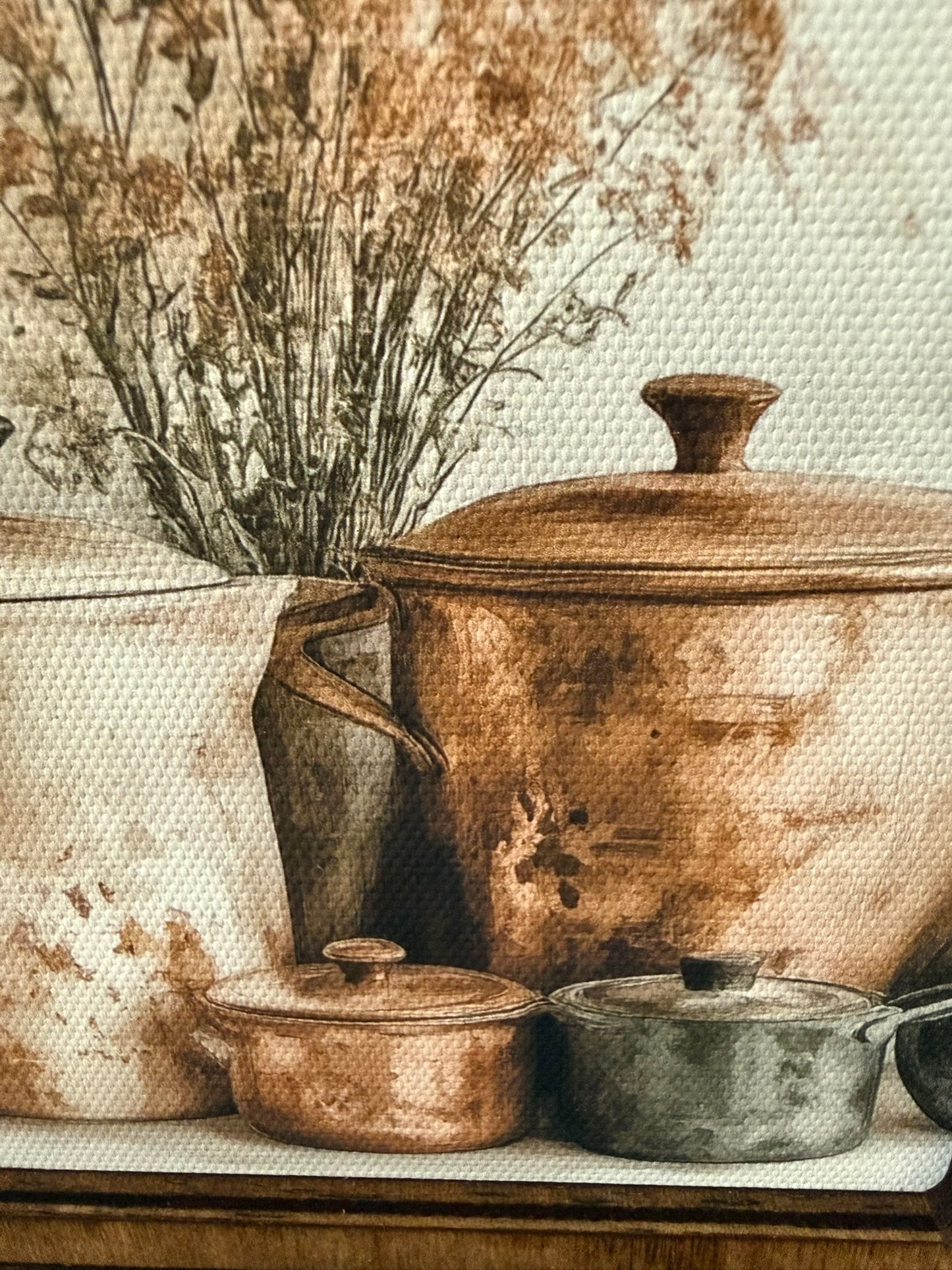 Arch Top Copper Pots Framed Artwork