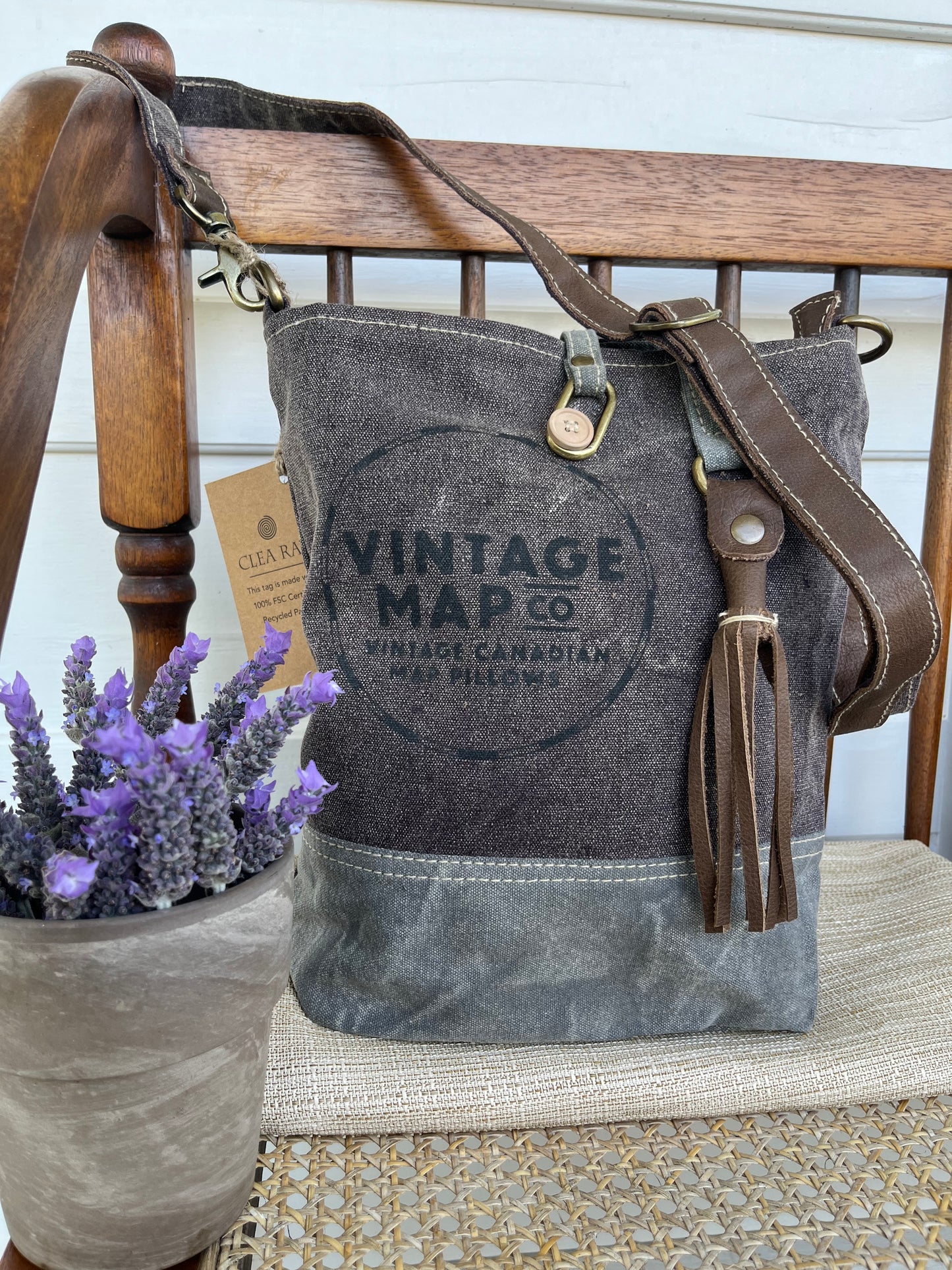 Vintage Map Co Canvas Shoulder Bag