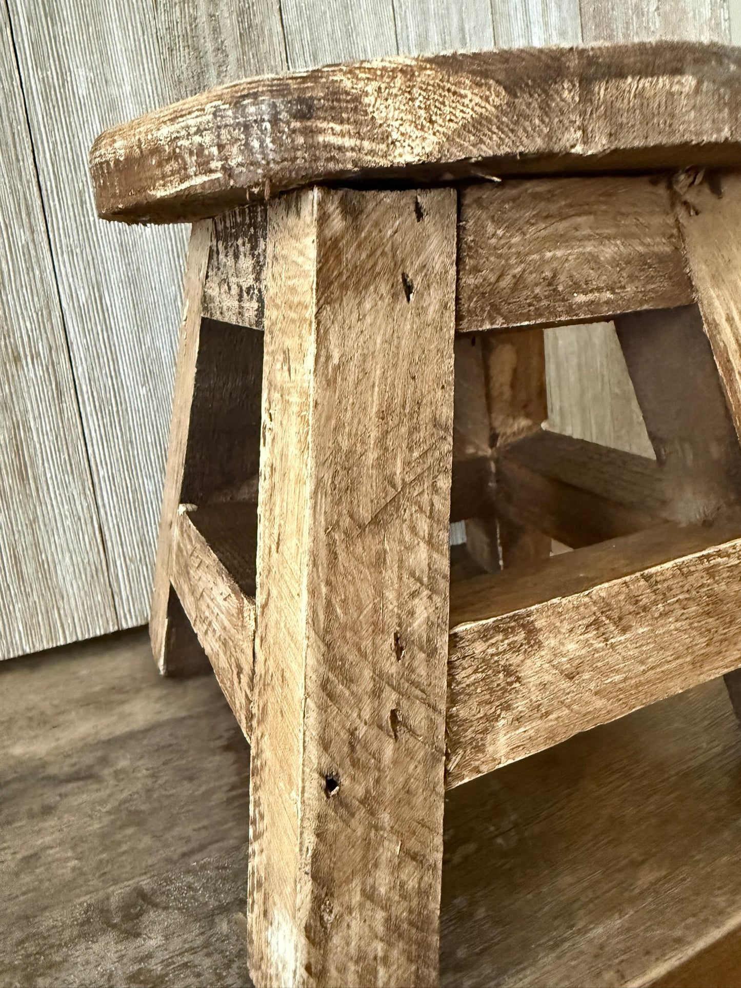 Rustic Wooden Mini Stool and Riser