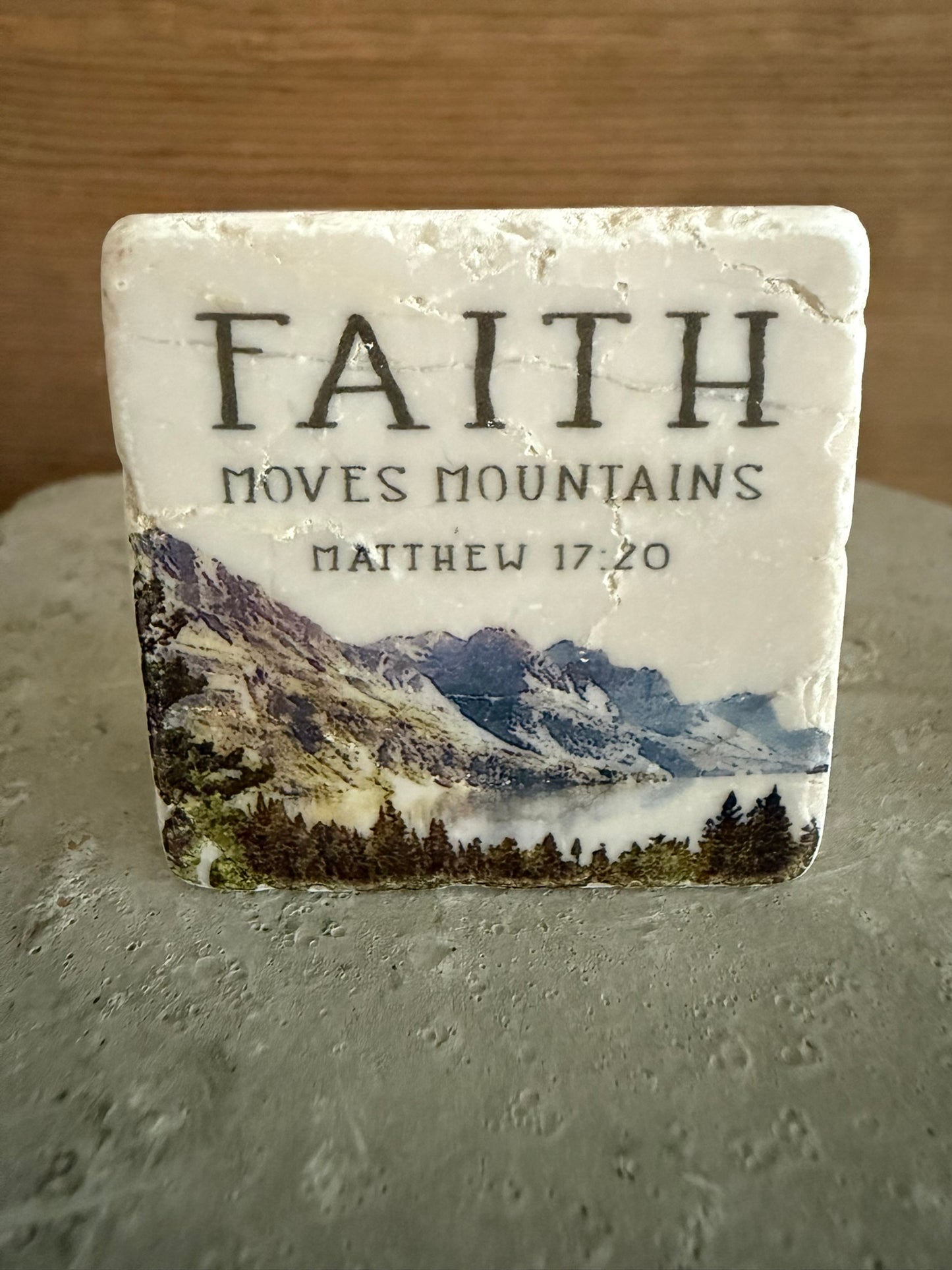 Scripture Stone Faith Moves Mountains