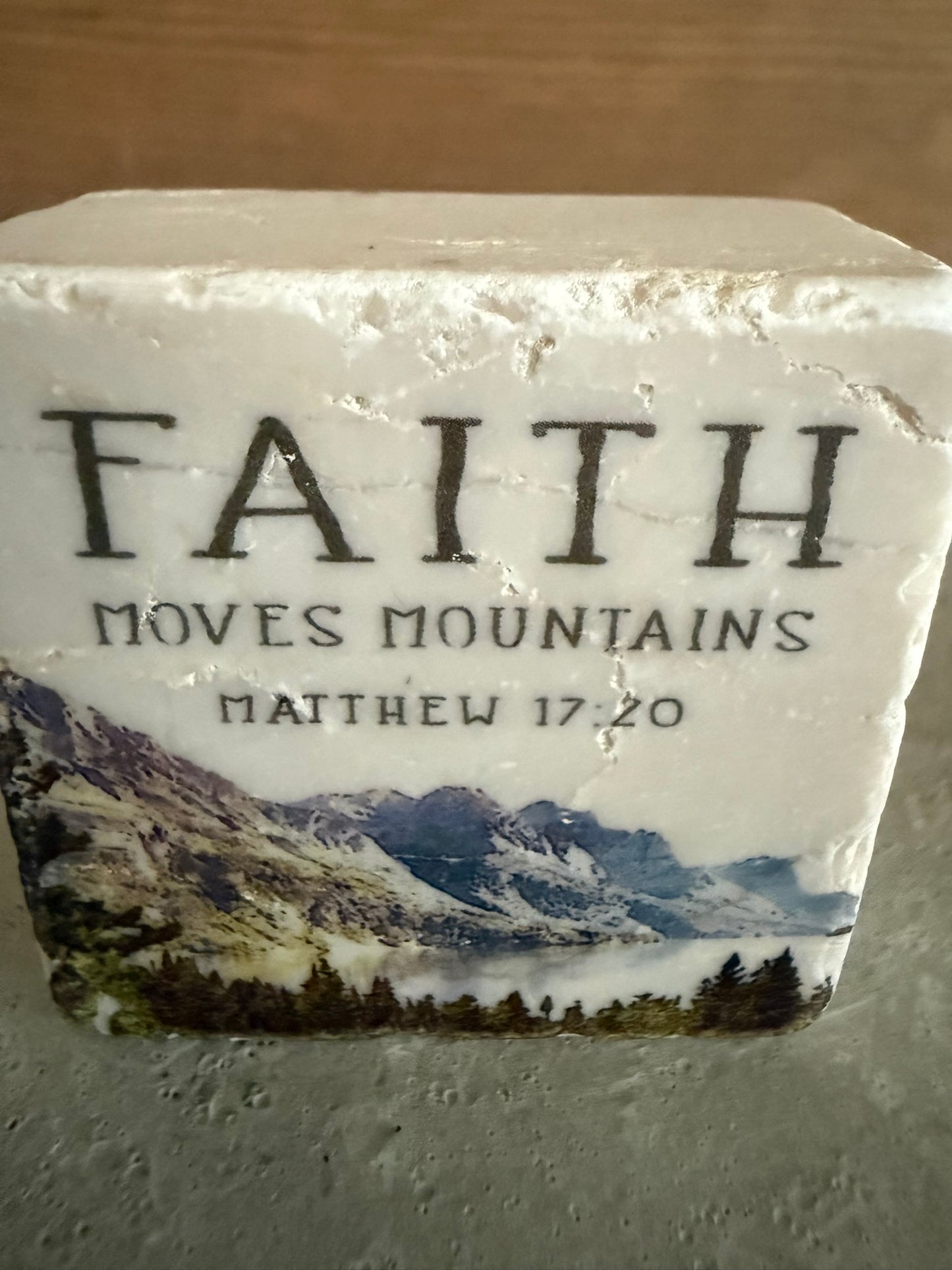 Scripture Stone Faith Moves Mountains