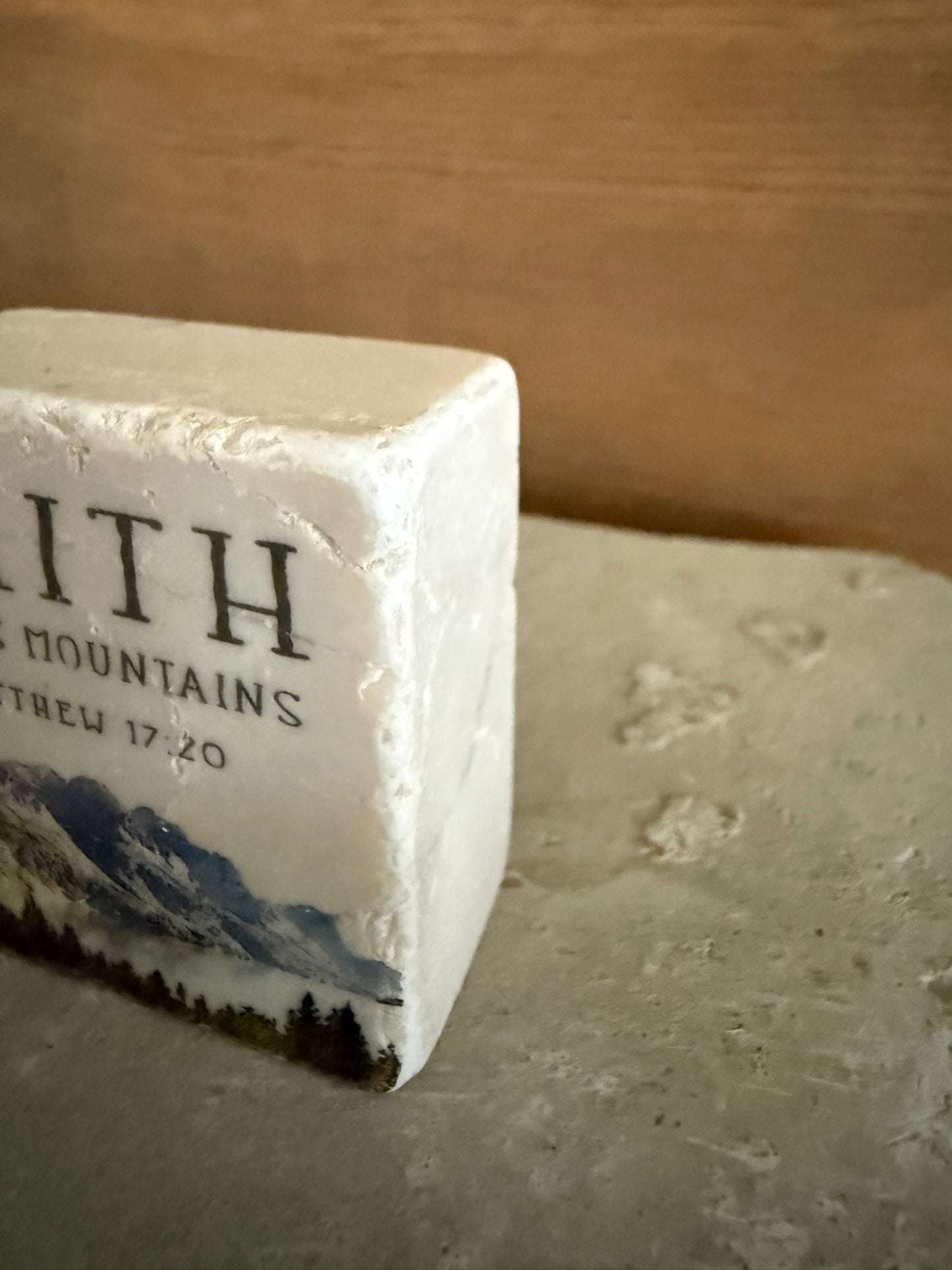Scripture Stone Faith Moves Mountains