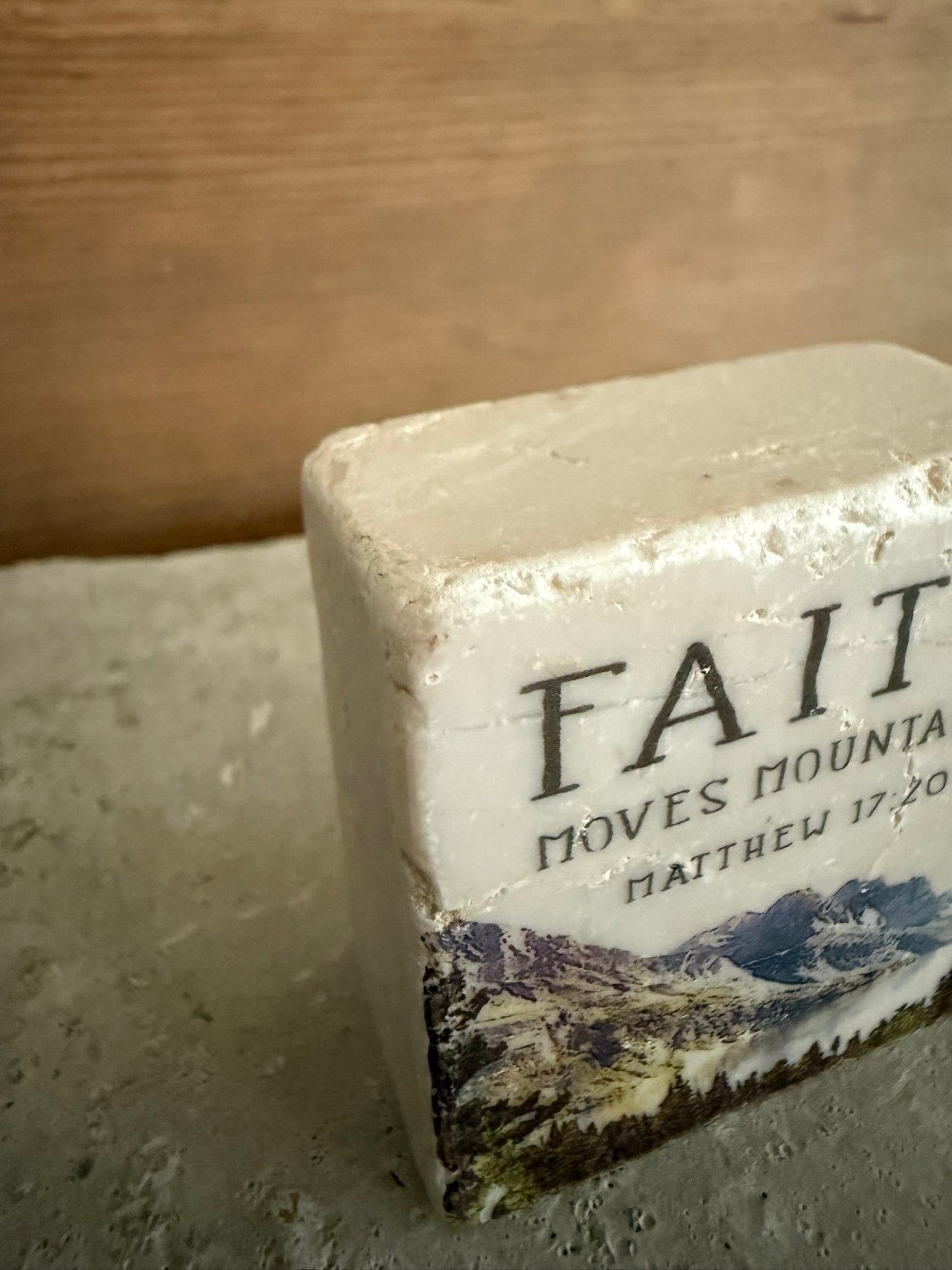 Scripture Stone Faith Moves Mountains