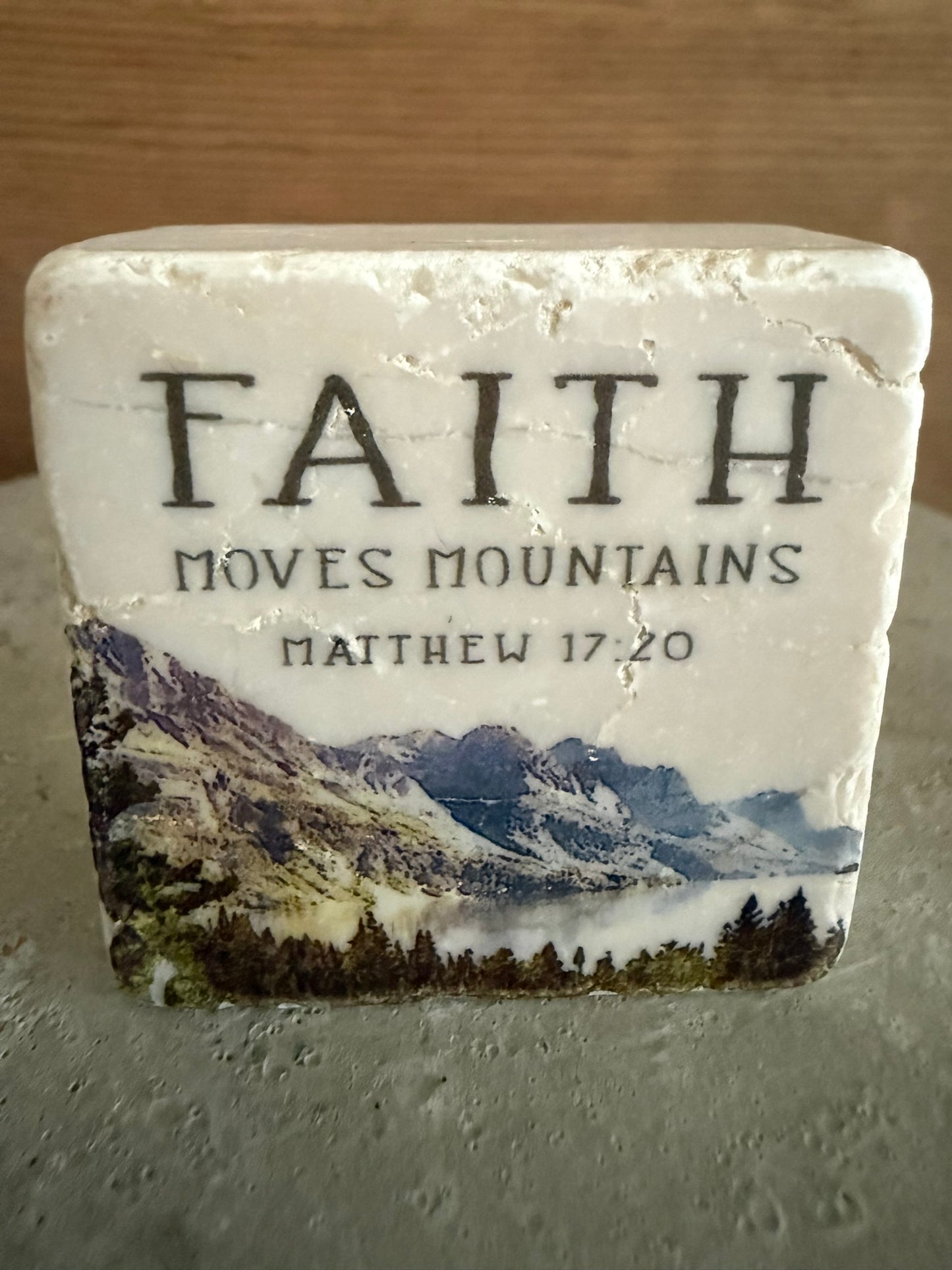 Scripture Stone Faith Moves Mountains