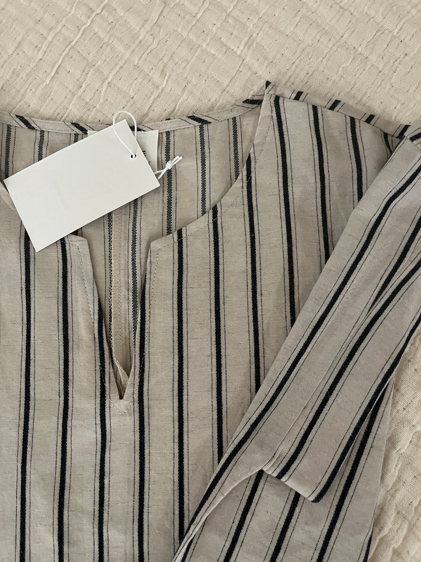 Split Neck Striped Top