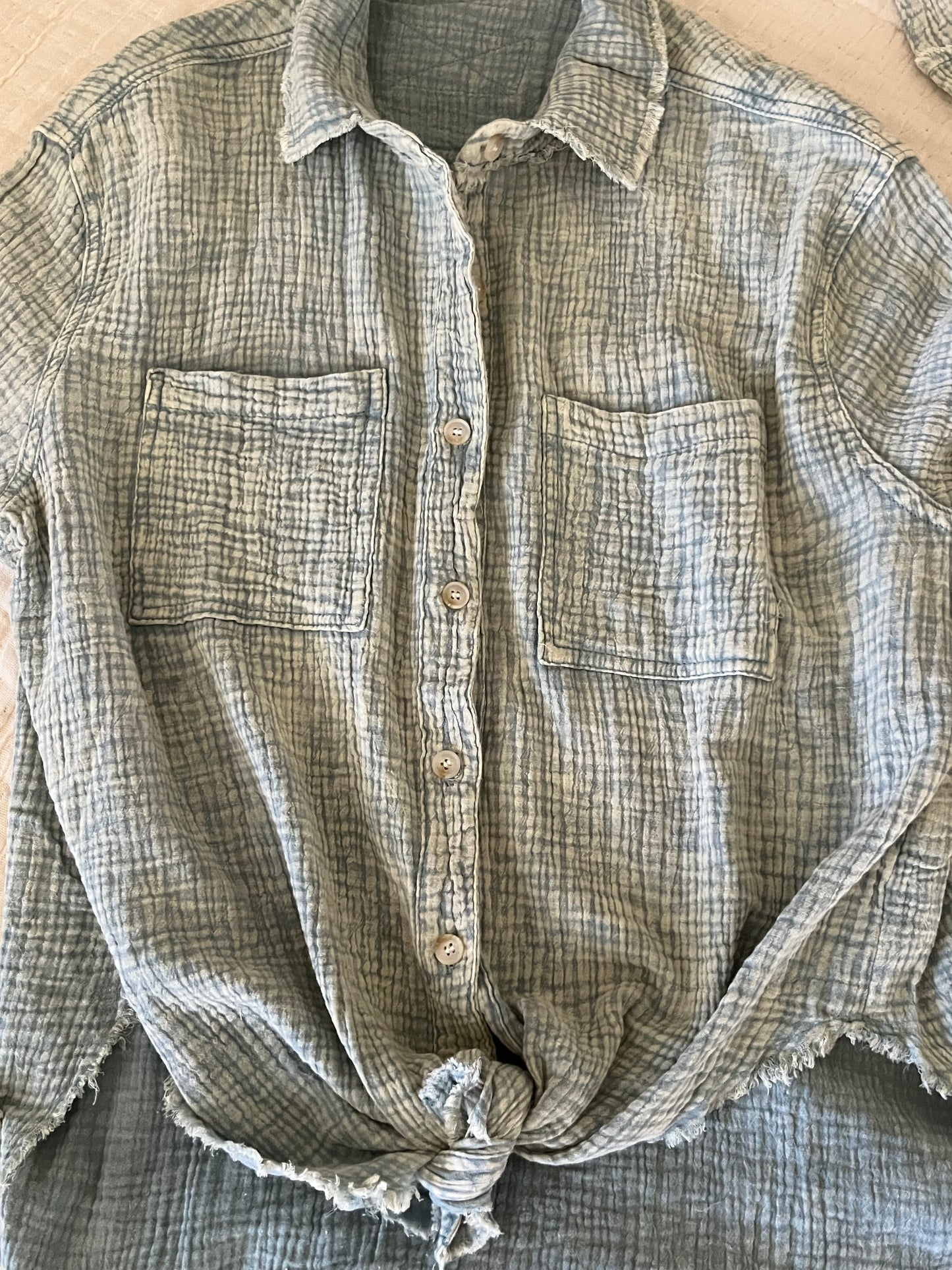 Washing Wrinkled Gauze Shirt - SOLD OUT