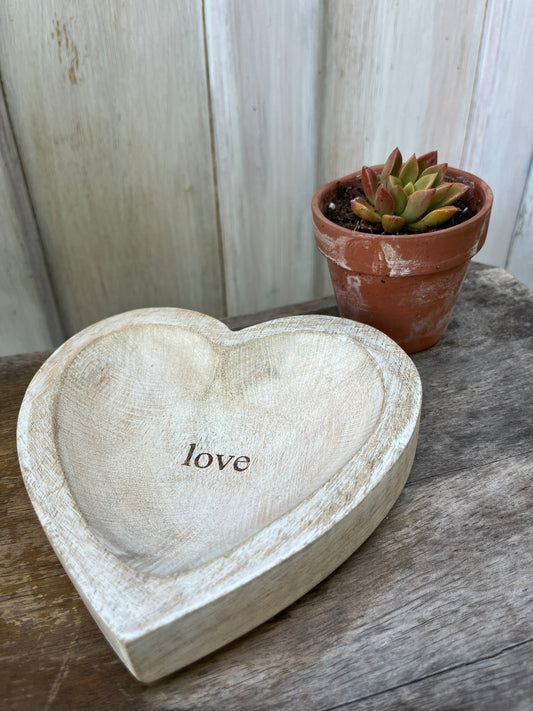 Decorative Wood Heart With the Word "Love"