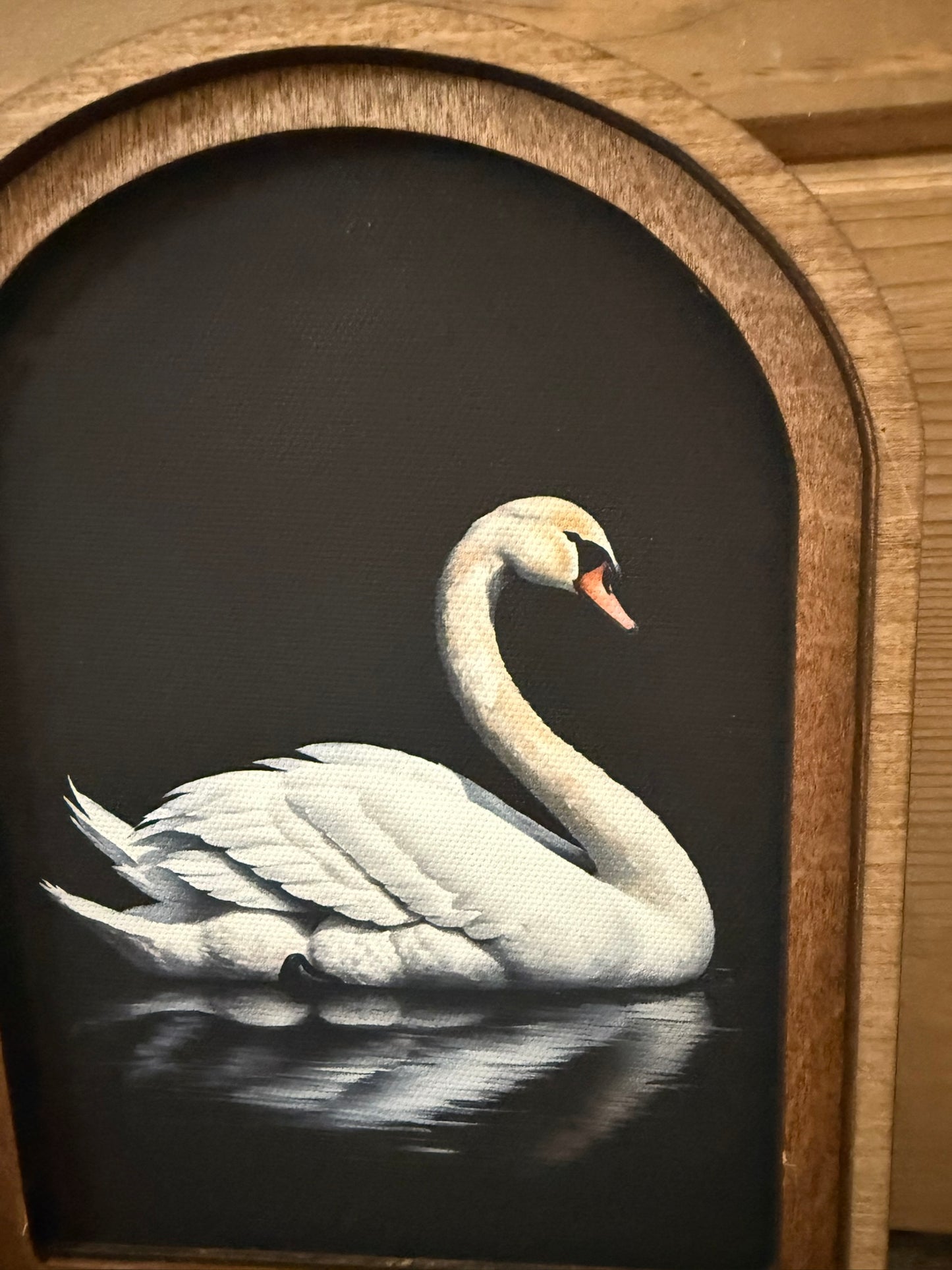 Arch Top Swan Framed Art