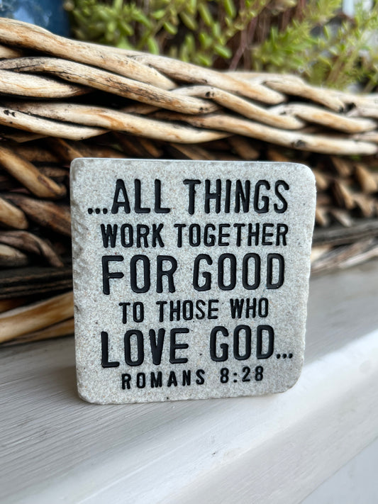 Decorative Stone With Scripture All Things Work Together For Good