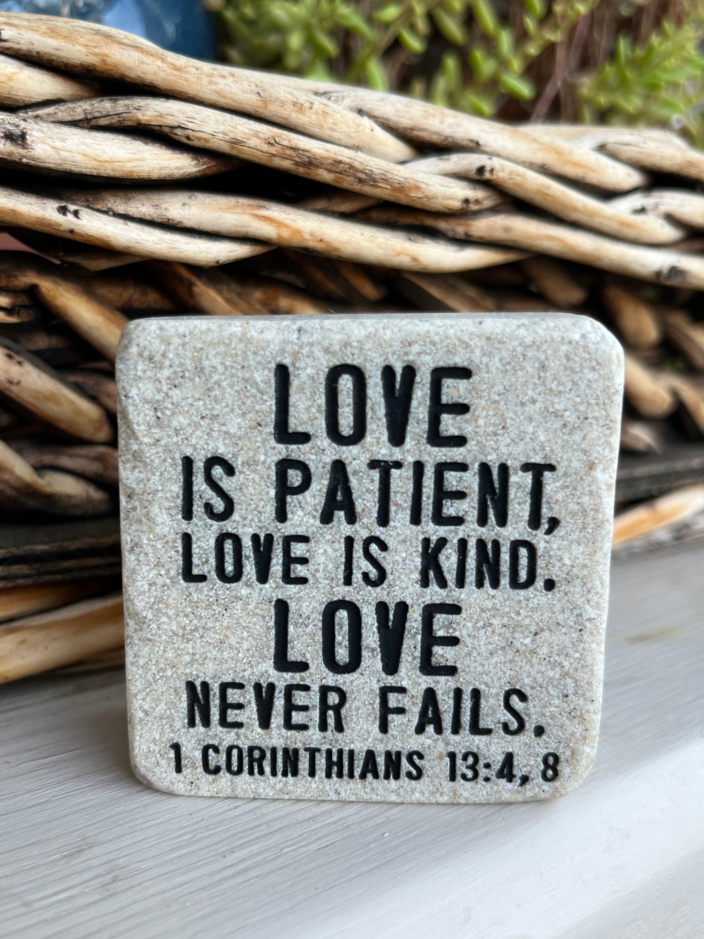 Decorative Stone With Scripture Love Is