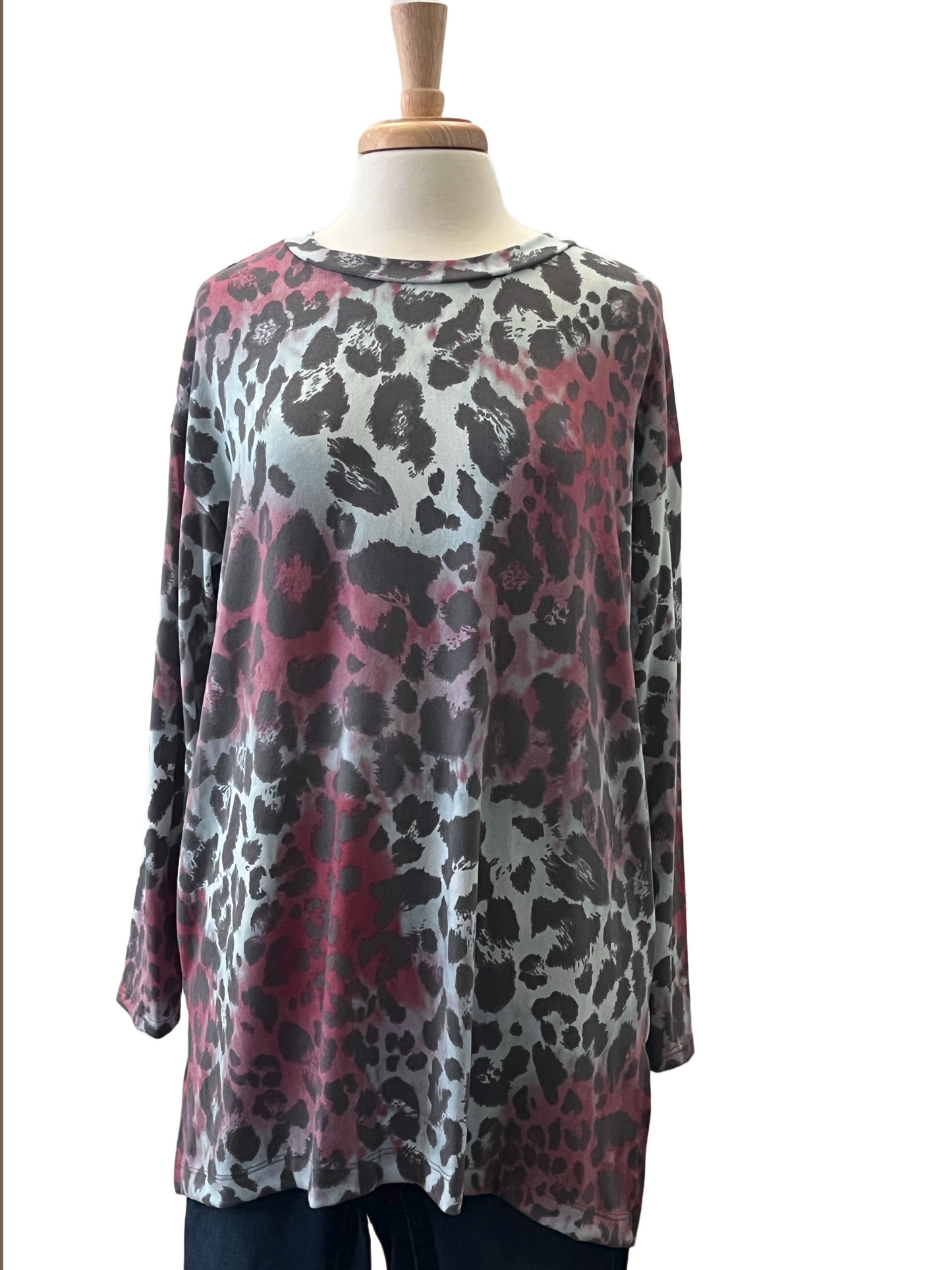 Multicolored Animal Print Long Sleeve Top