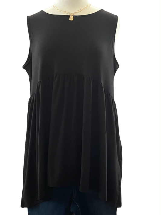 Plus Size Black Sleeveless Shirt