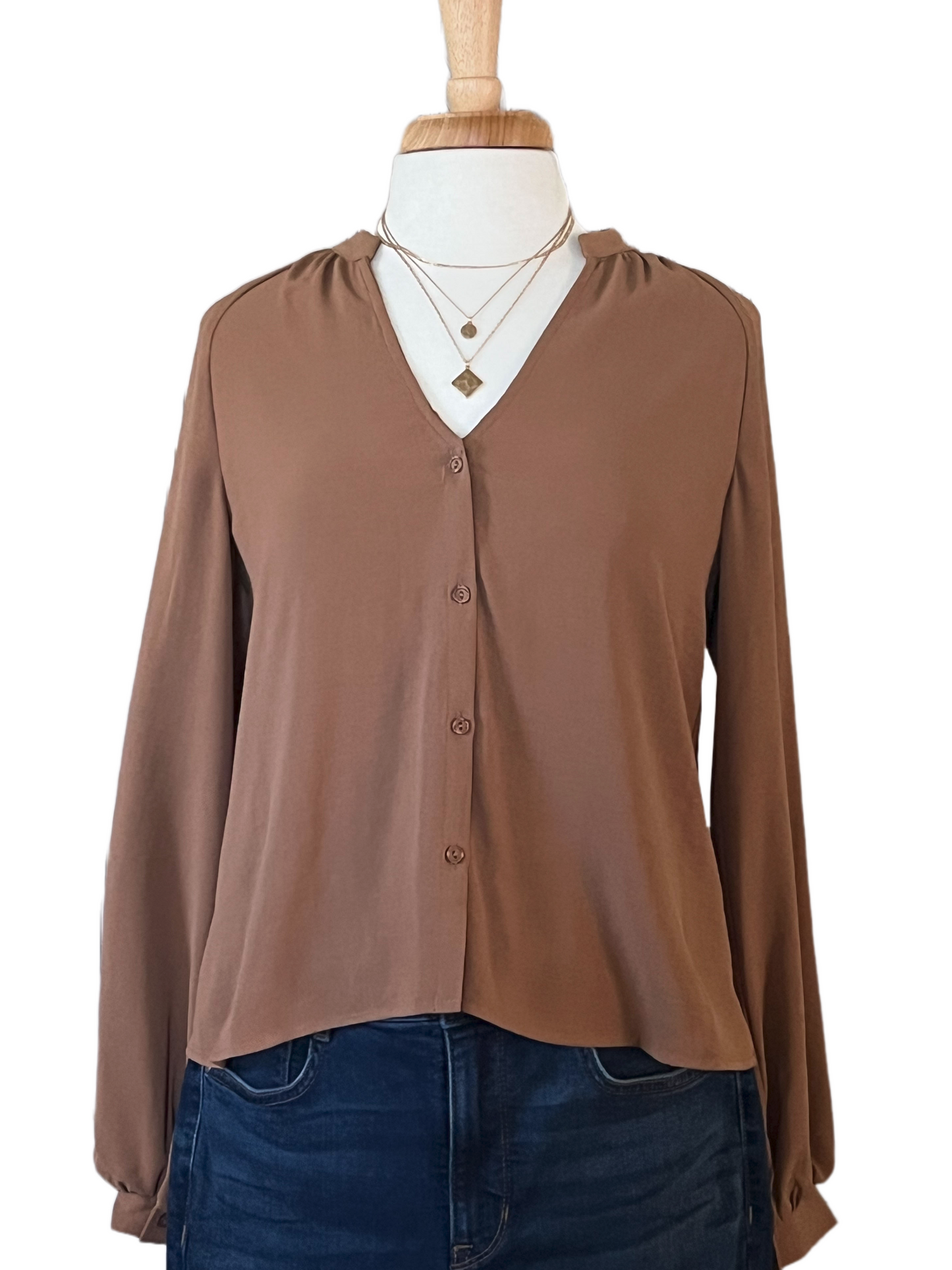 Camel Colored Long Sleeve Top-SOLD OUT