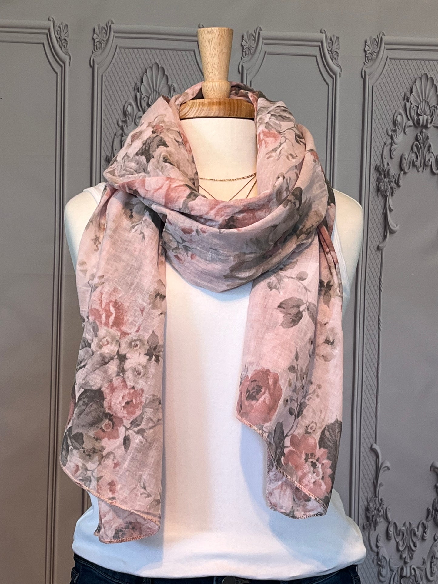 Women’s Italian Cotton Floral Scarf